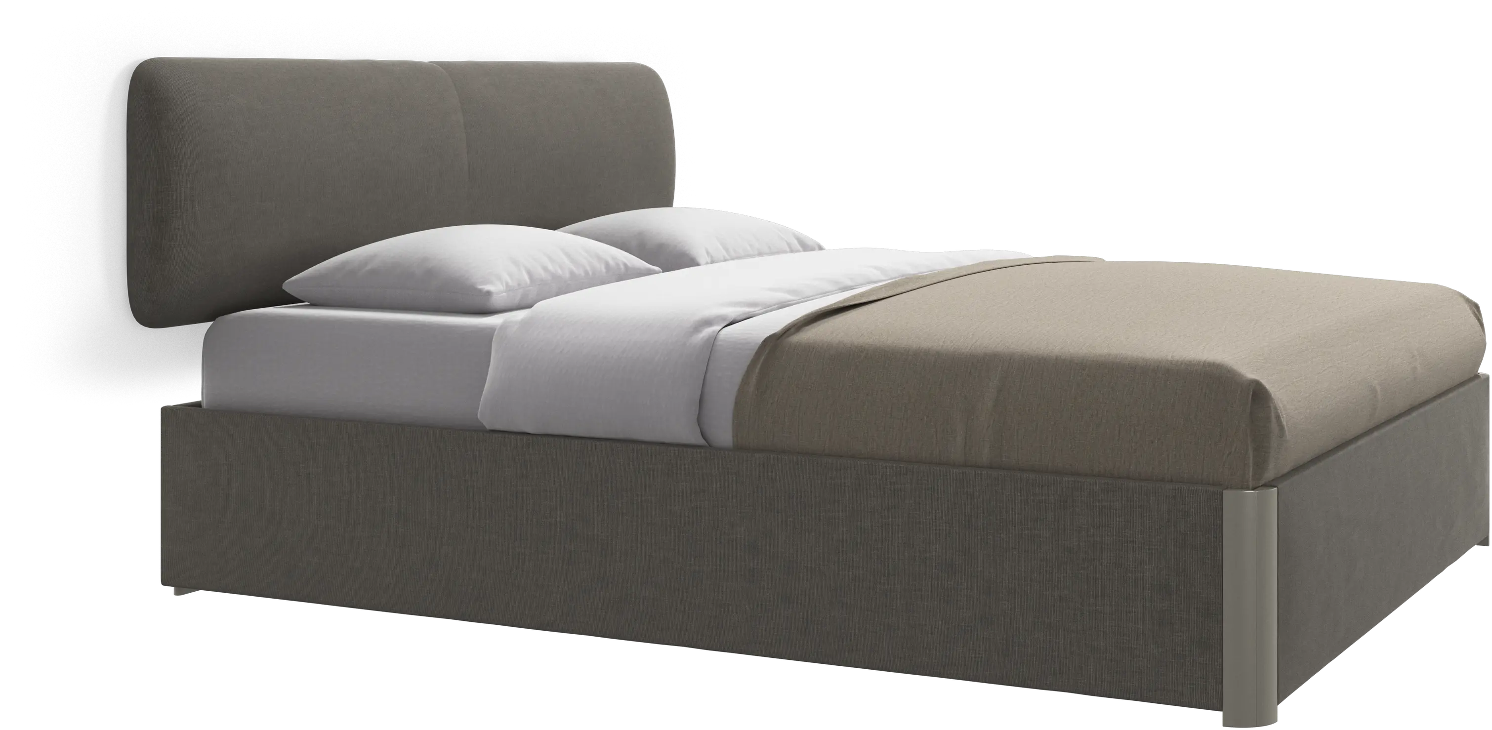 Element lit, tête de lit murale, avec lattes et solution de stockage, excl. matelas