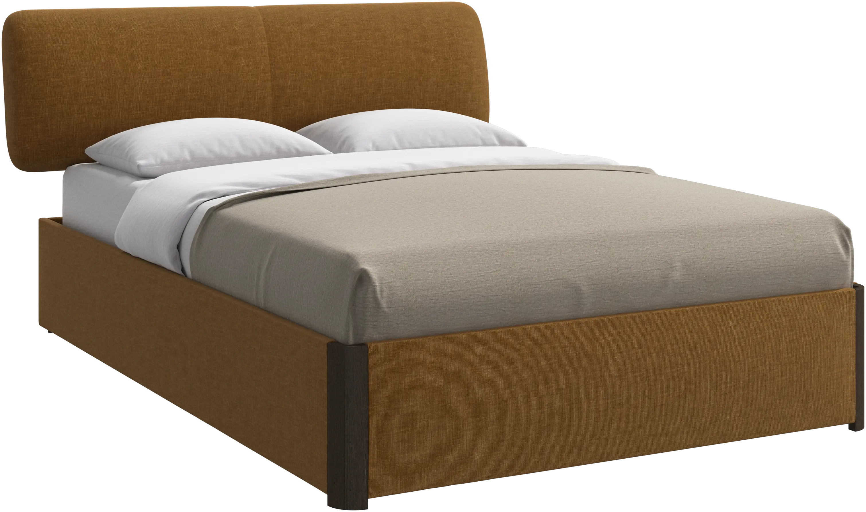 Element bed, bed-mounted headboard, with slats and storage solution, excl. mattress