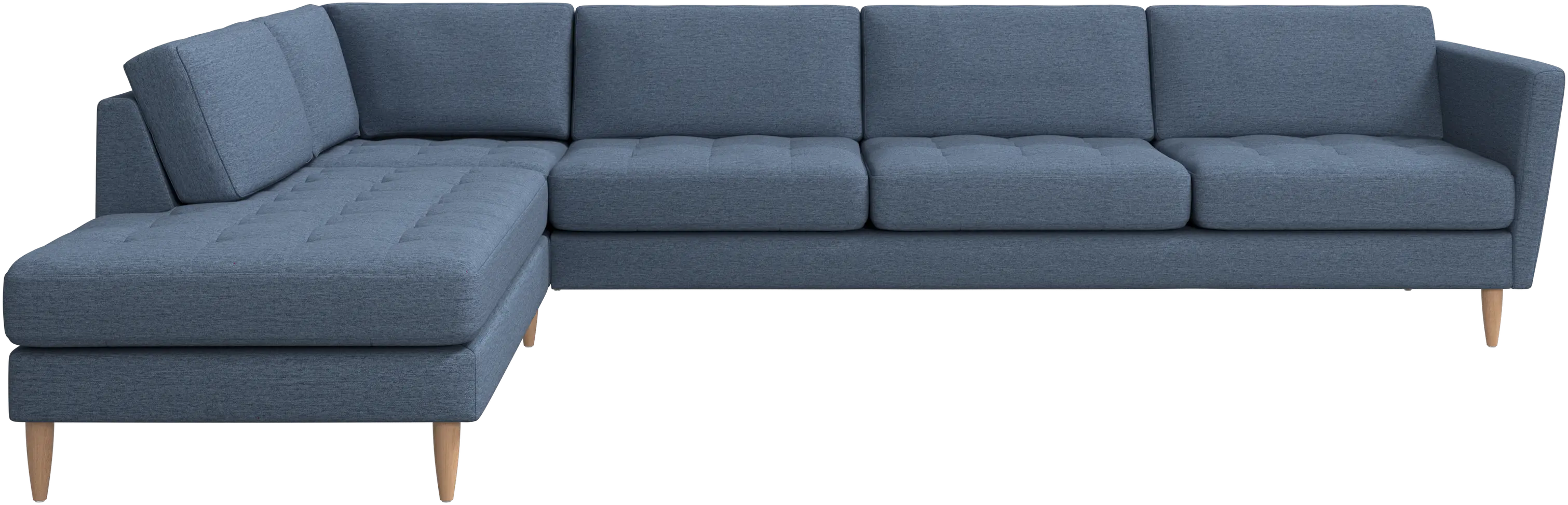 Osaka corner sofa with lounging unit, tufted seat