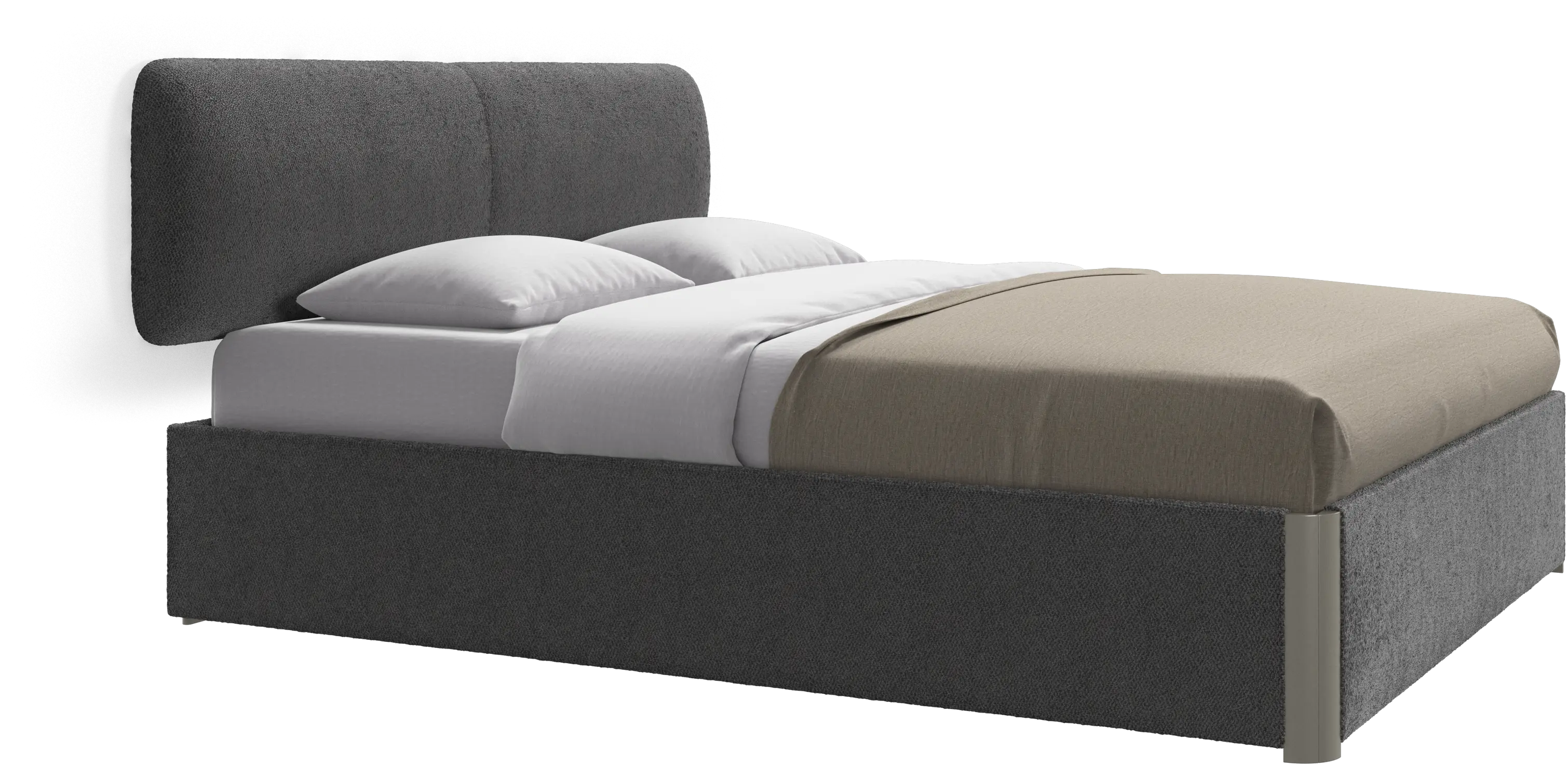 Element bed, wall-mounted headboard, with slats and storage solution, excl. mattress