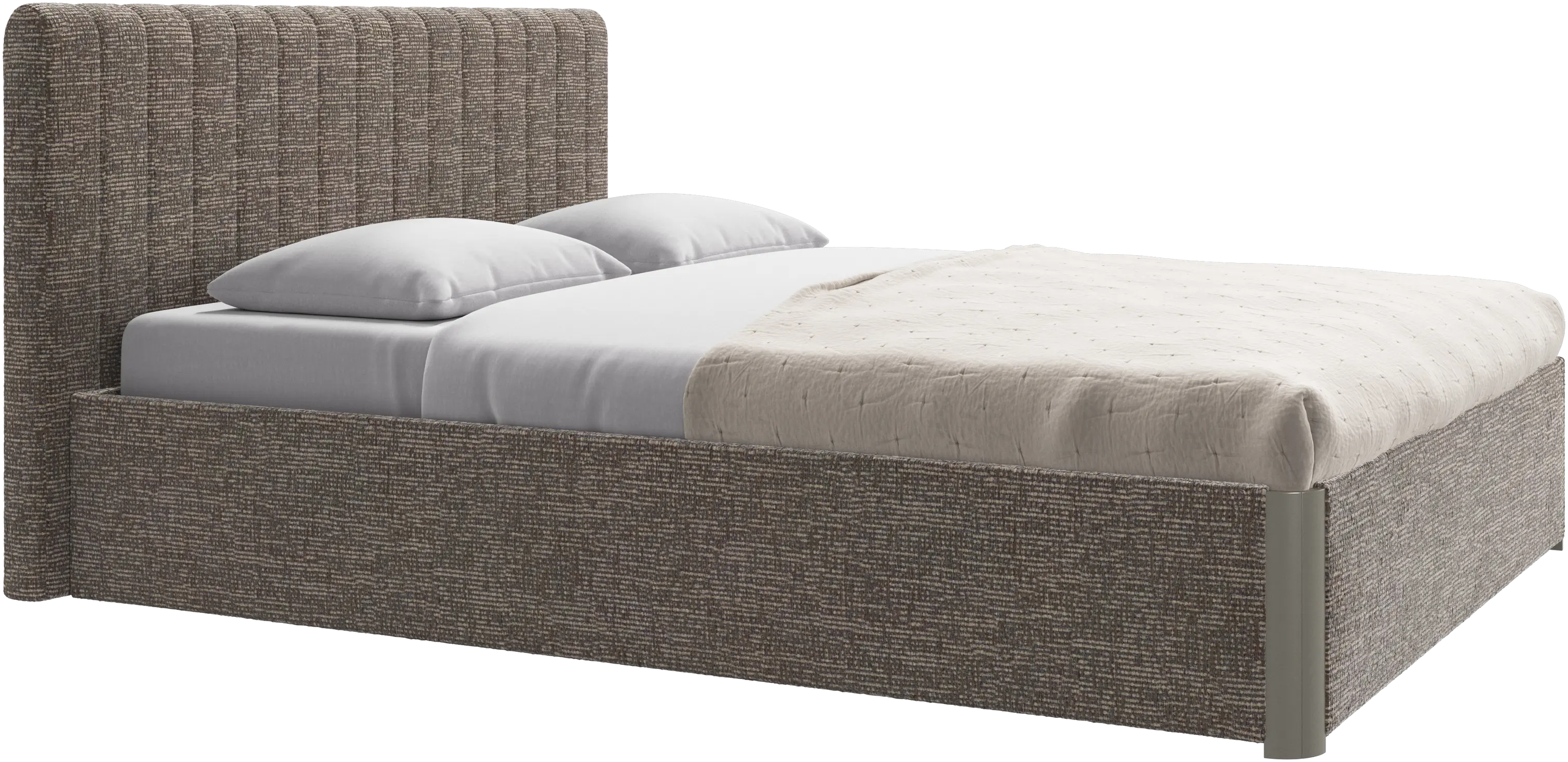 Element bed, bed-mounted headboard, with slats and storage solution, excl. mattress