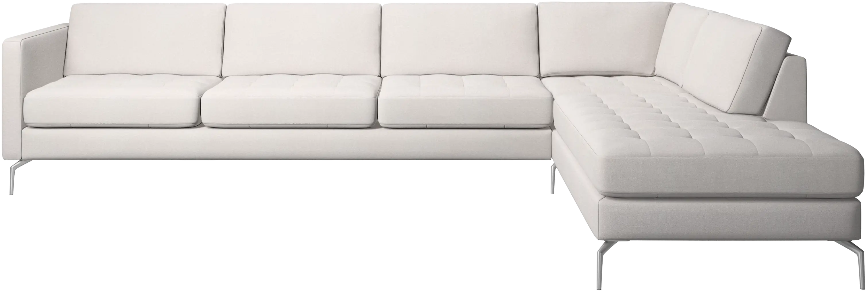 Osaka corner sofa with lounging unit, tufted seat