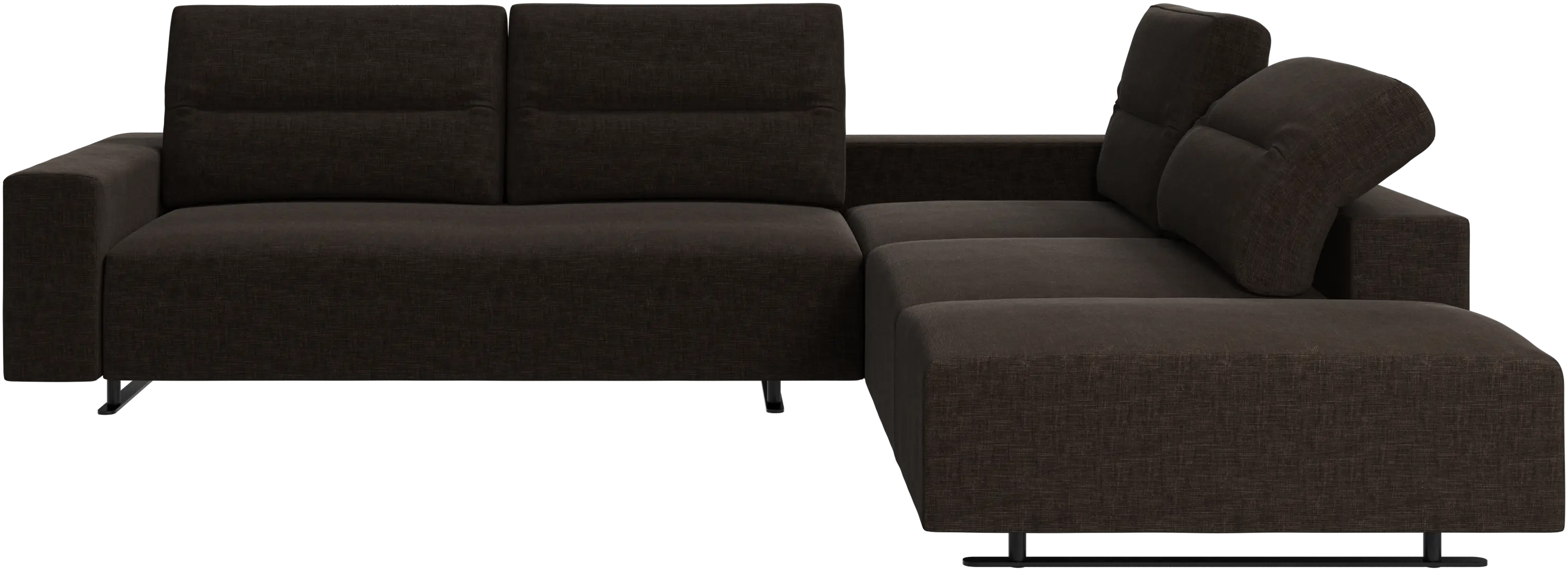 Hampton corner sofa with adjustable back and storage on left side