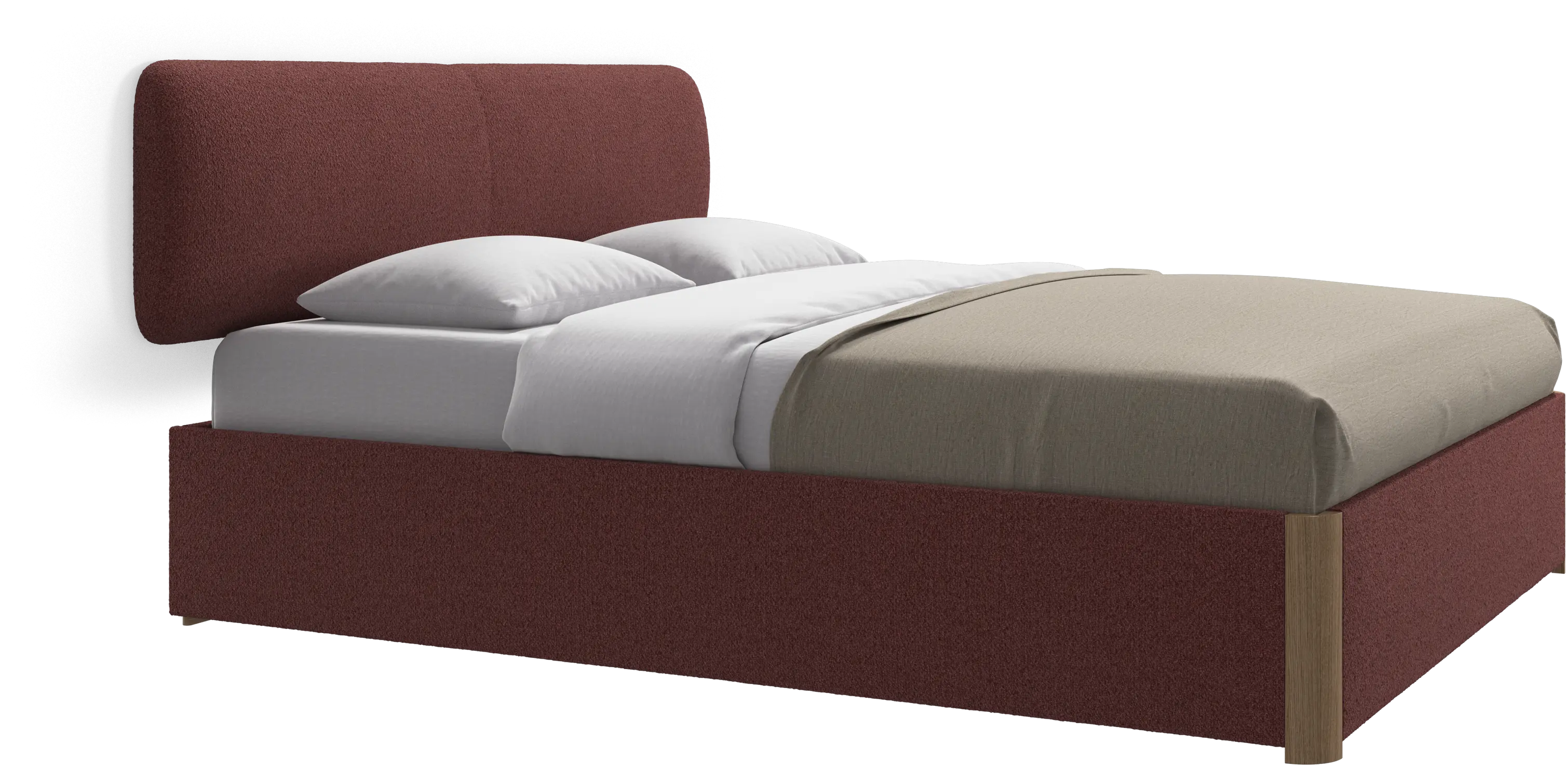 Element bed, wall-mounted headboard, with slats and storage solution, excl. mattress