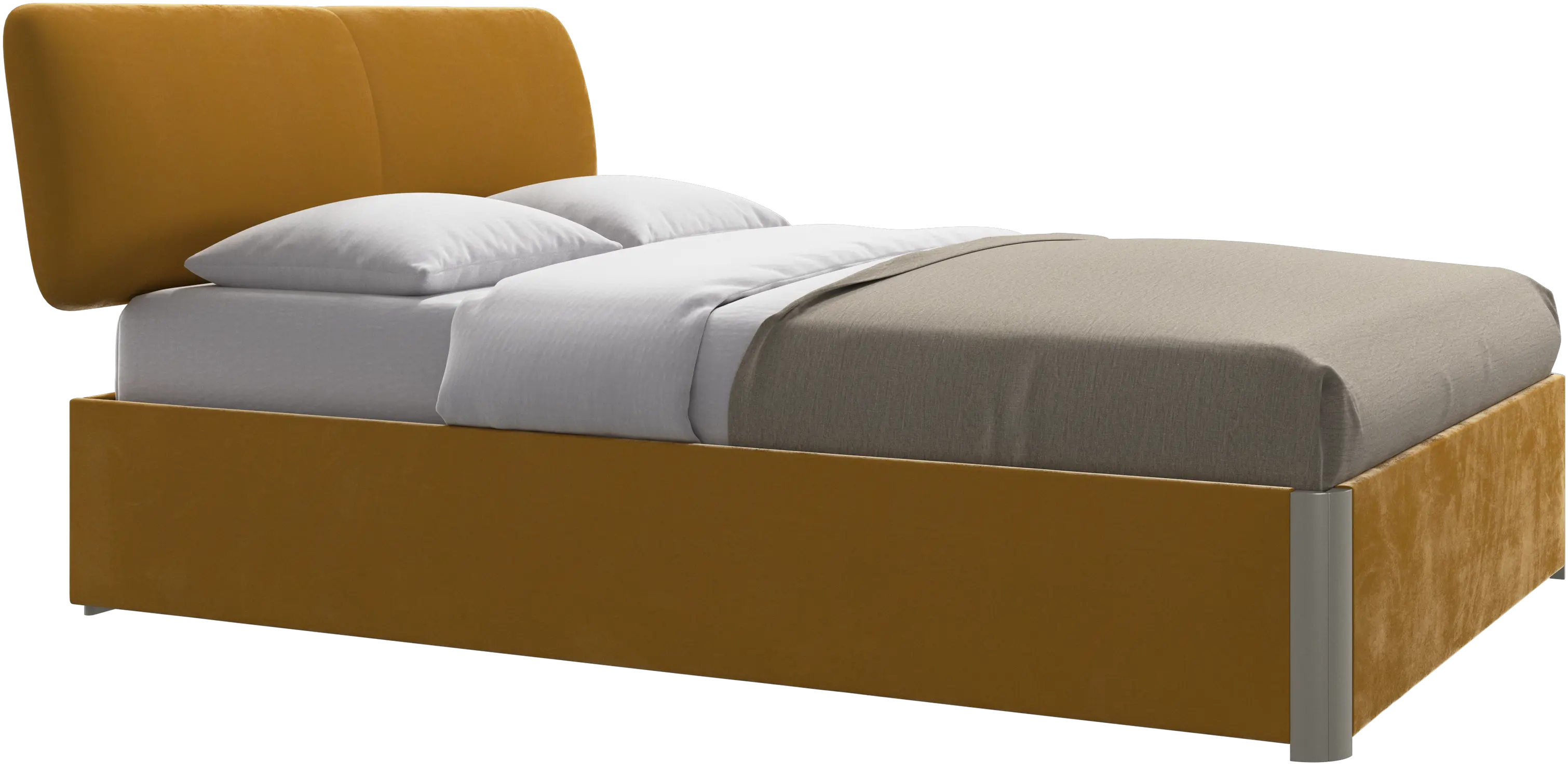 Element bed, bed-mounted headboard, with slats and storage solution, excl. mattress