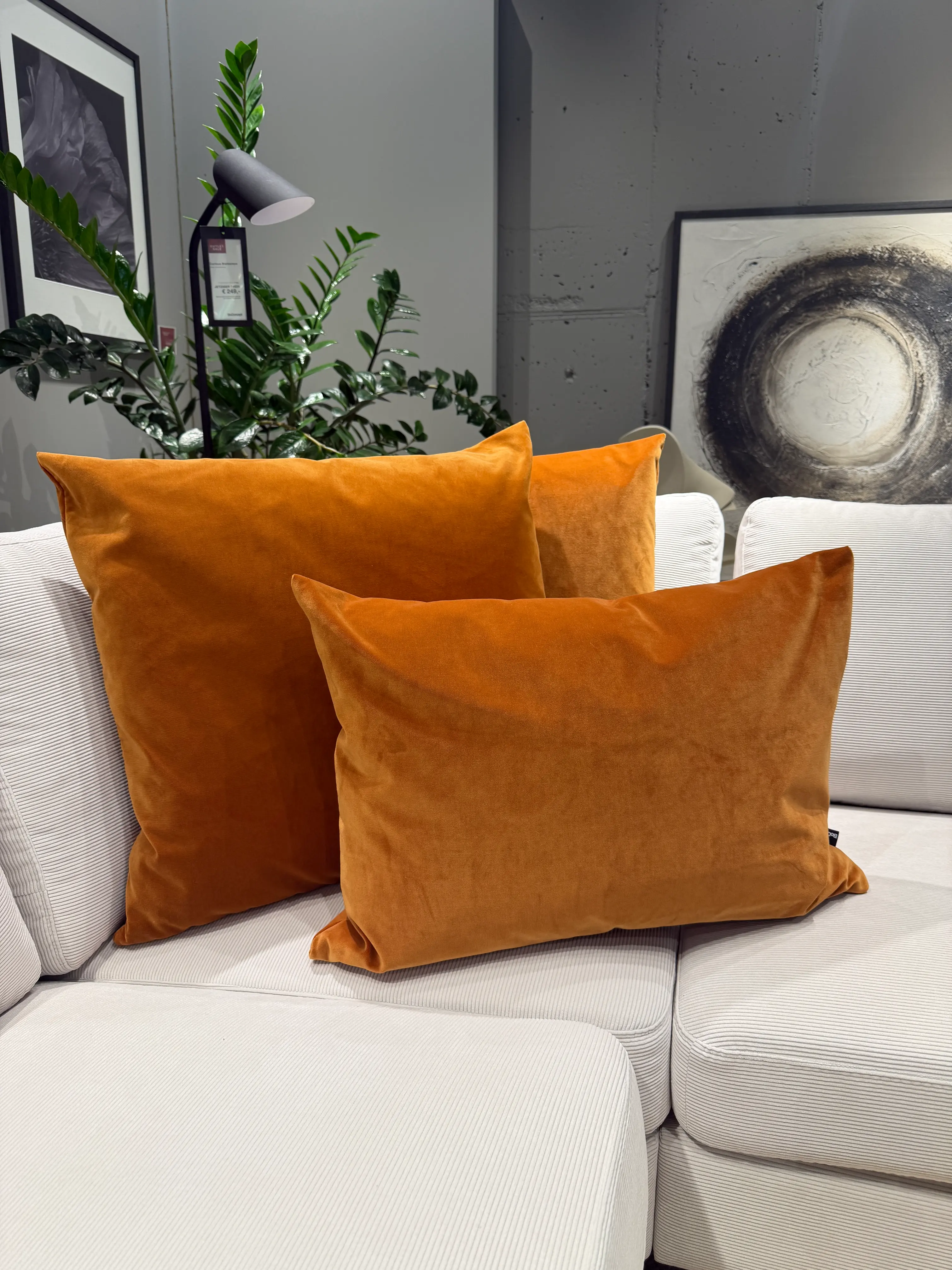 Outdoor Velvet Kissen matt Rusty Orange 3er Set (60% Preisvorteil)