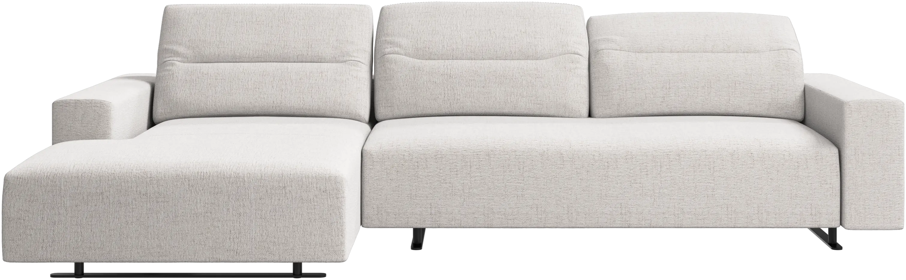 Hampton sofa with adjustable back, resting unit and storage both sides