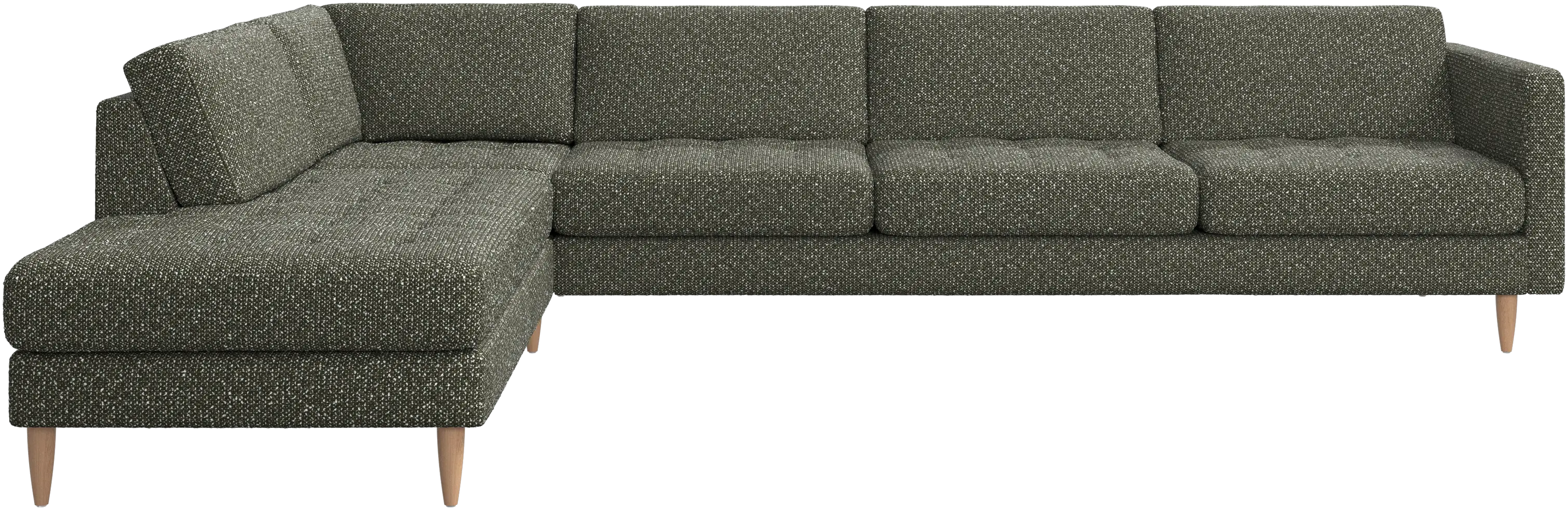 Osaka corner sofa with lounging unit, tufted seat