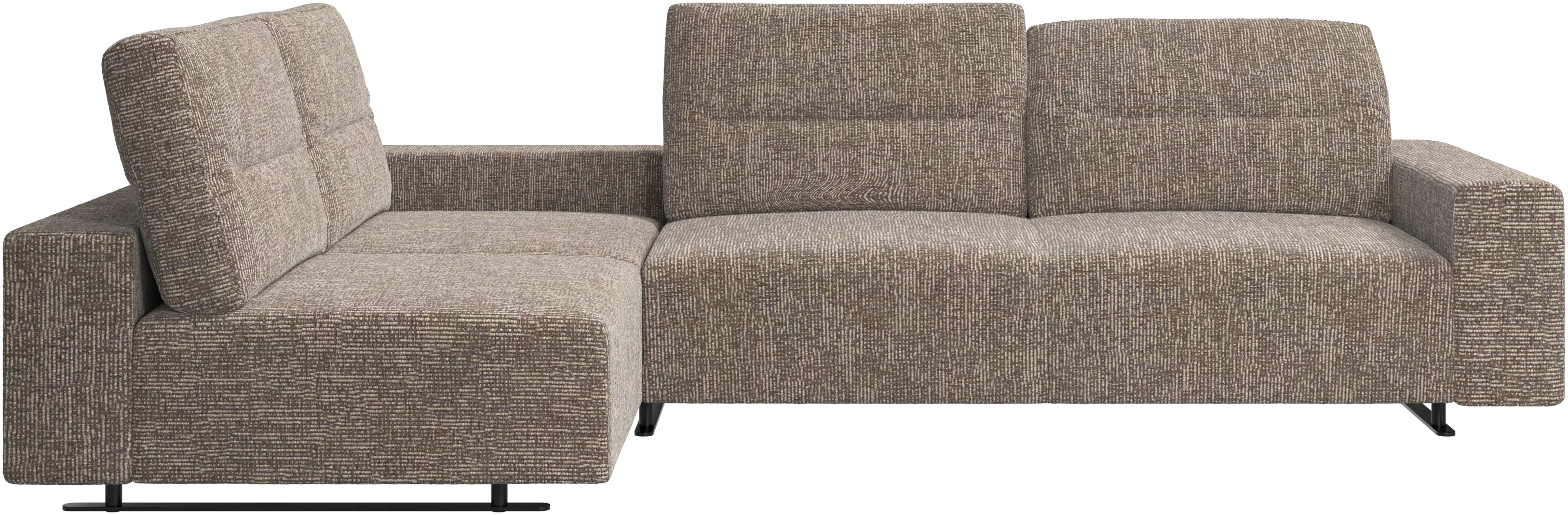 Hampton corner sofa with adjustable back and storage on right side