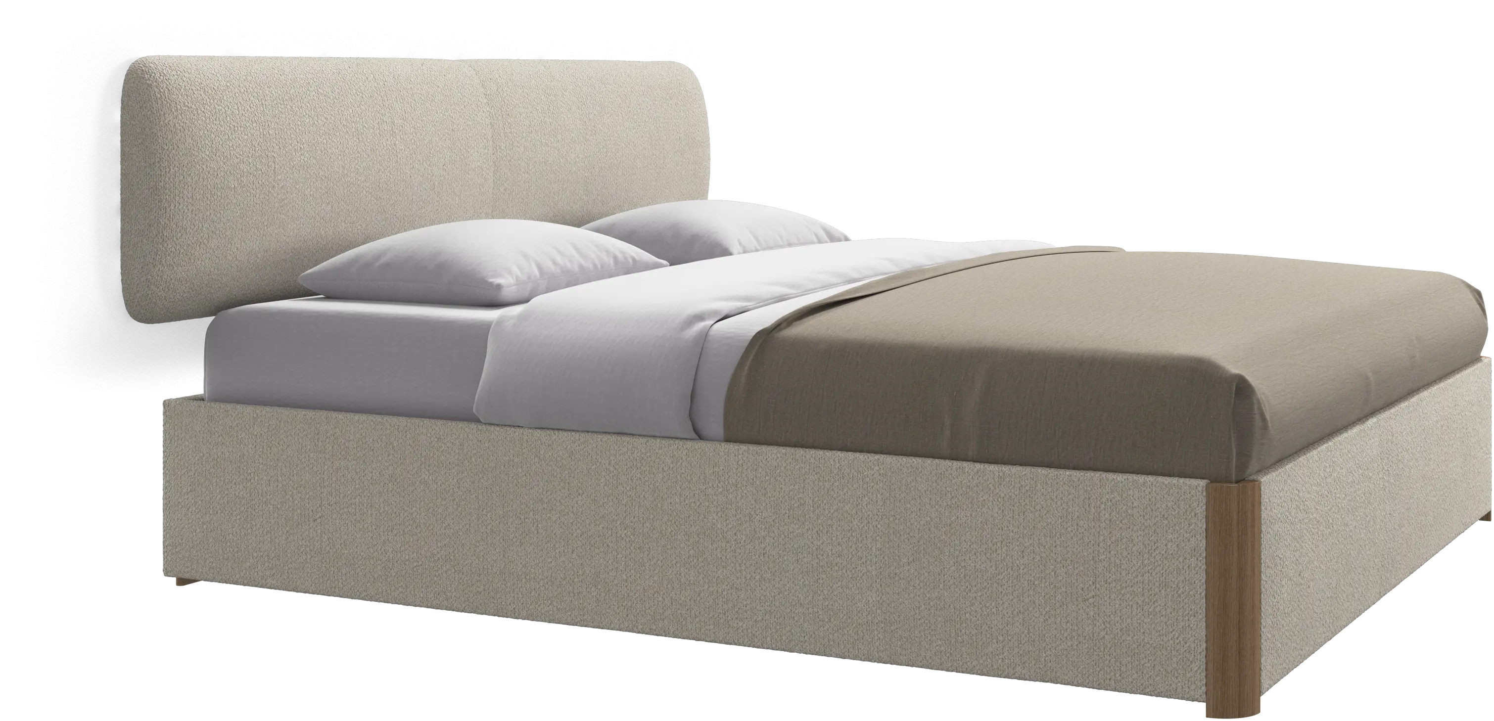 Element bed, wall-mounted headboard, with slats and storage solution, excl. mattress