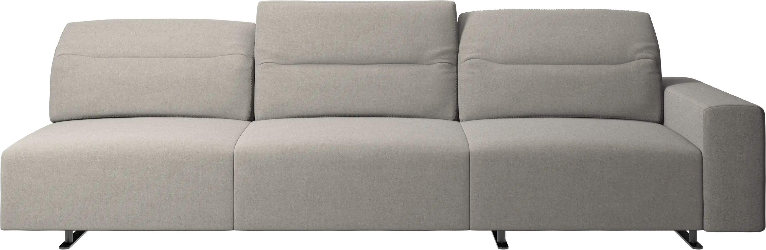 Hampton sofa with adjustable back and storage on the right side