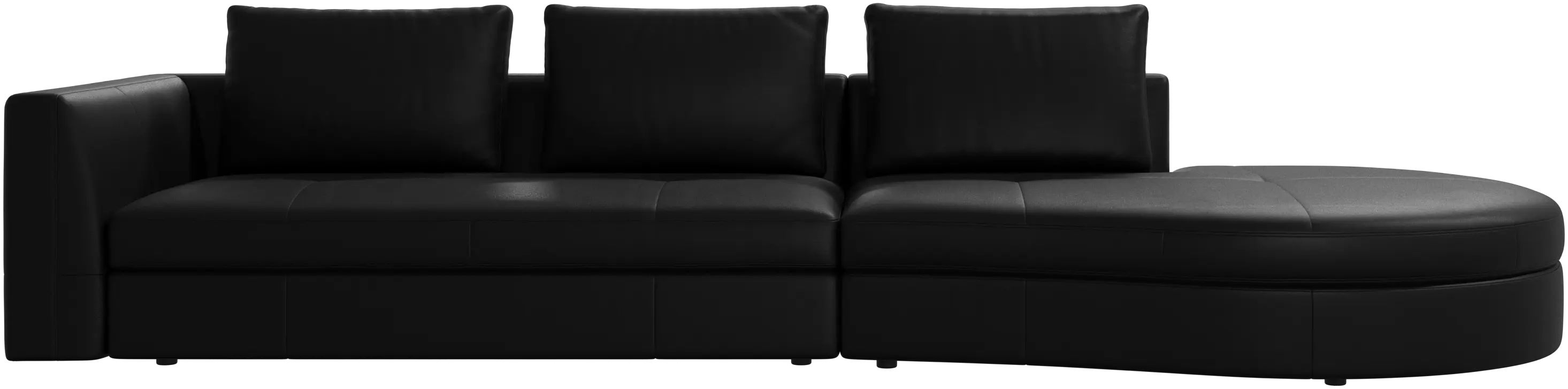 Bergamo sofa with round lounging unit,right