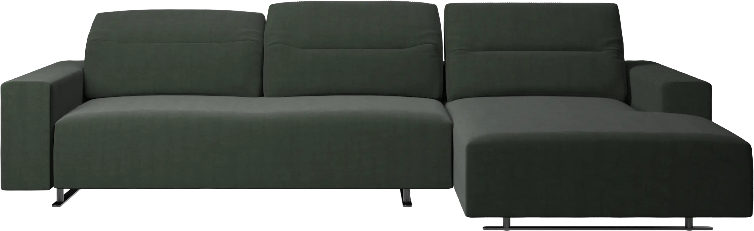 Hampton sofa with adjustable back, resting unit and storage right side