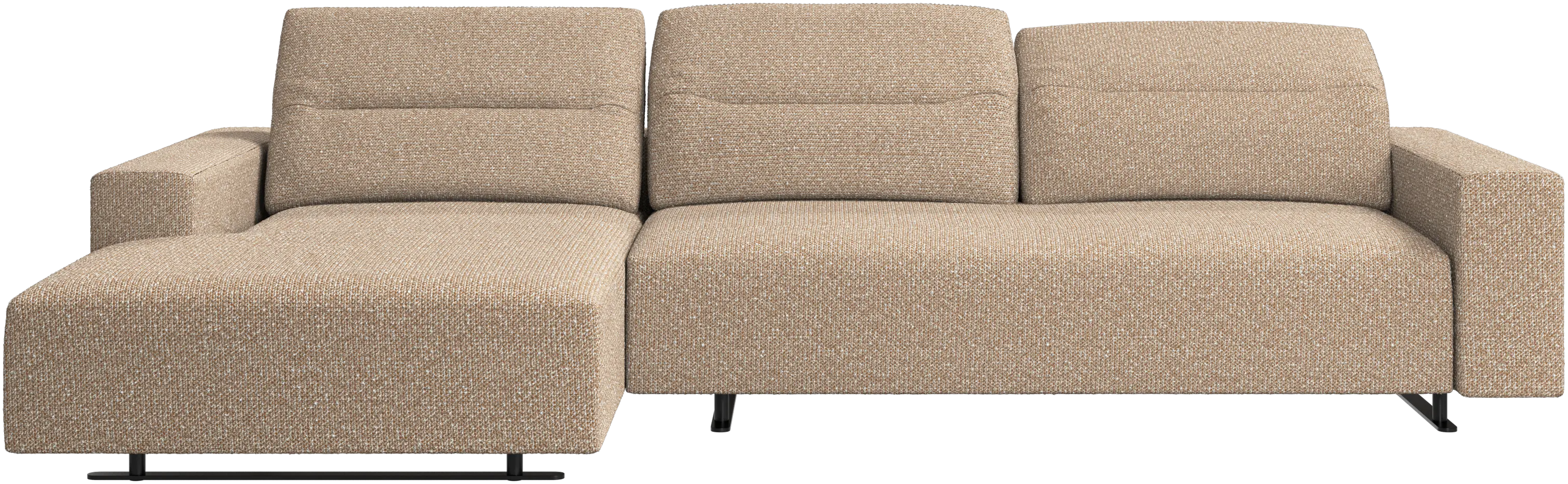 Hampton sofa with adjustable back, resting unit and storage both sides