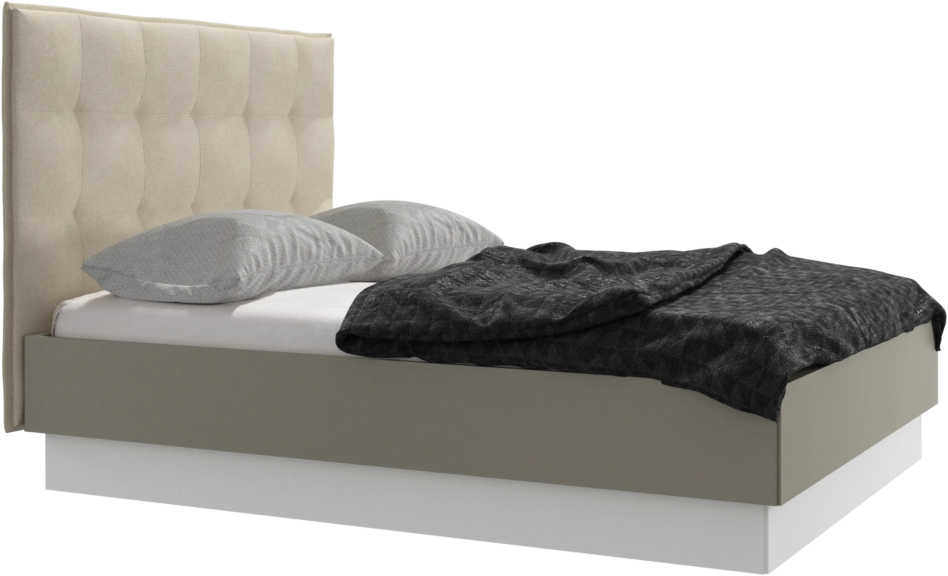 Lugano storage bed with lift-up frame and slats, excl. mattress