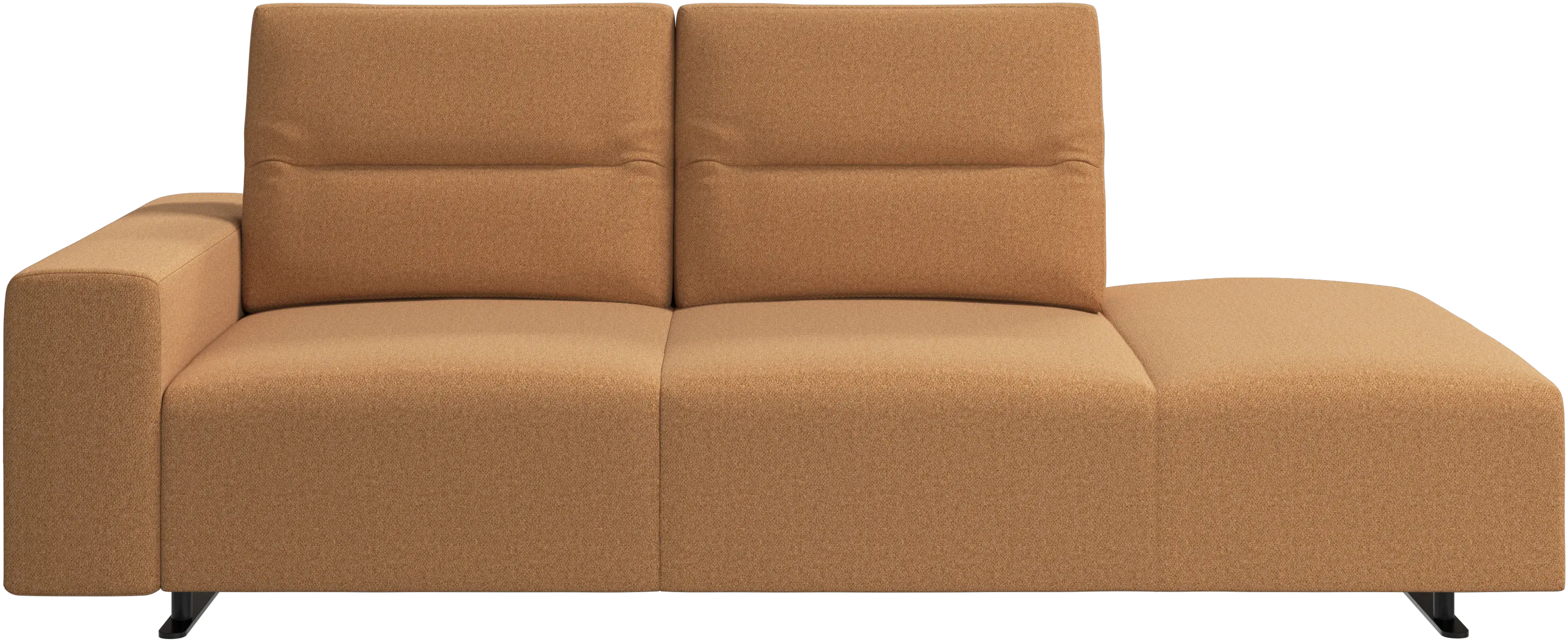 Hampton sofa with adjustable back and lounging unit right side, armrest left