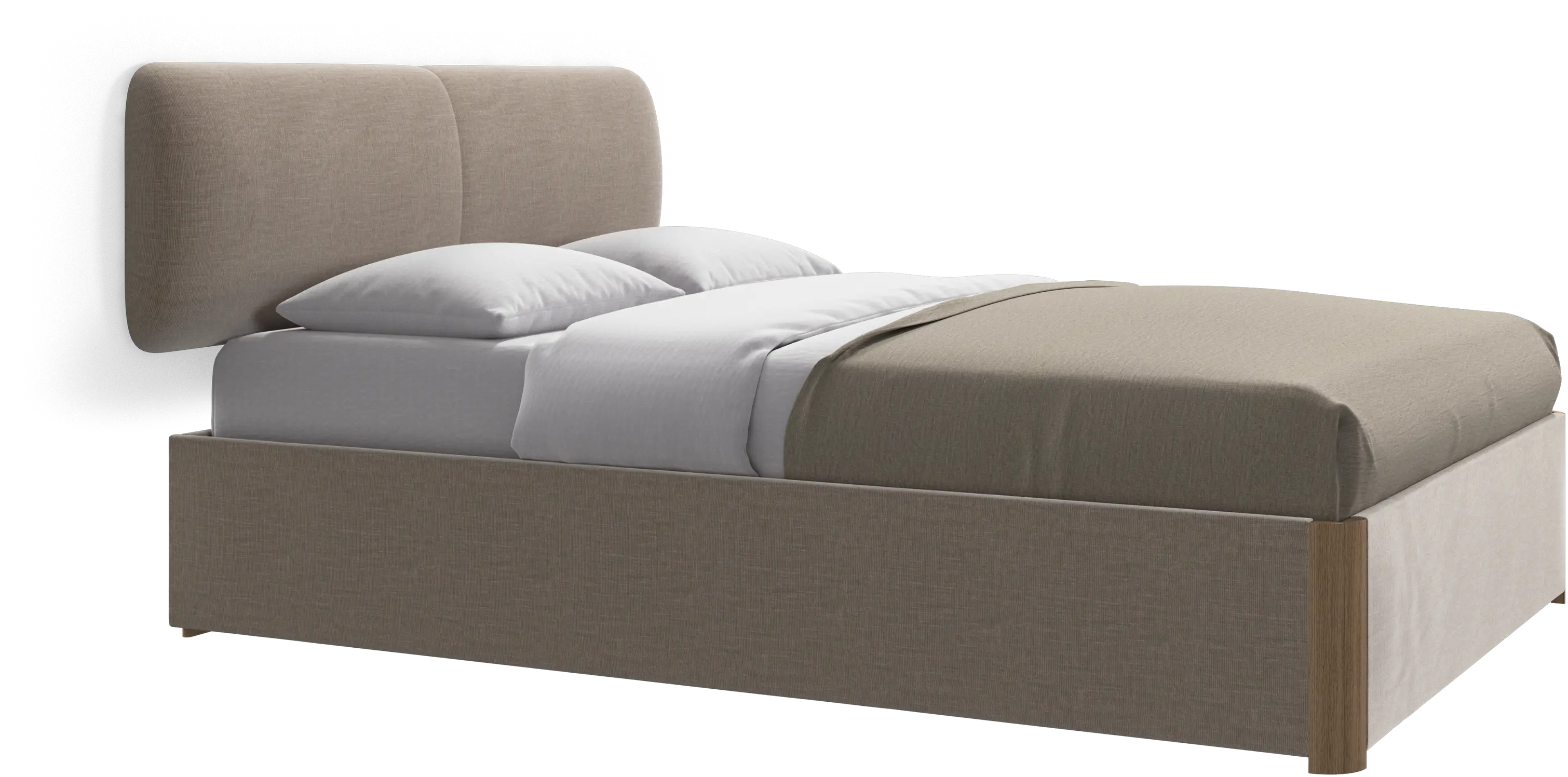 Element bed, wall-mounted headboard, with slats and storage solution, excl. mattress