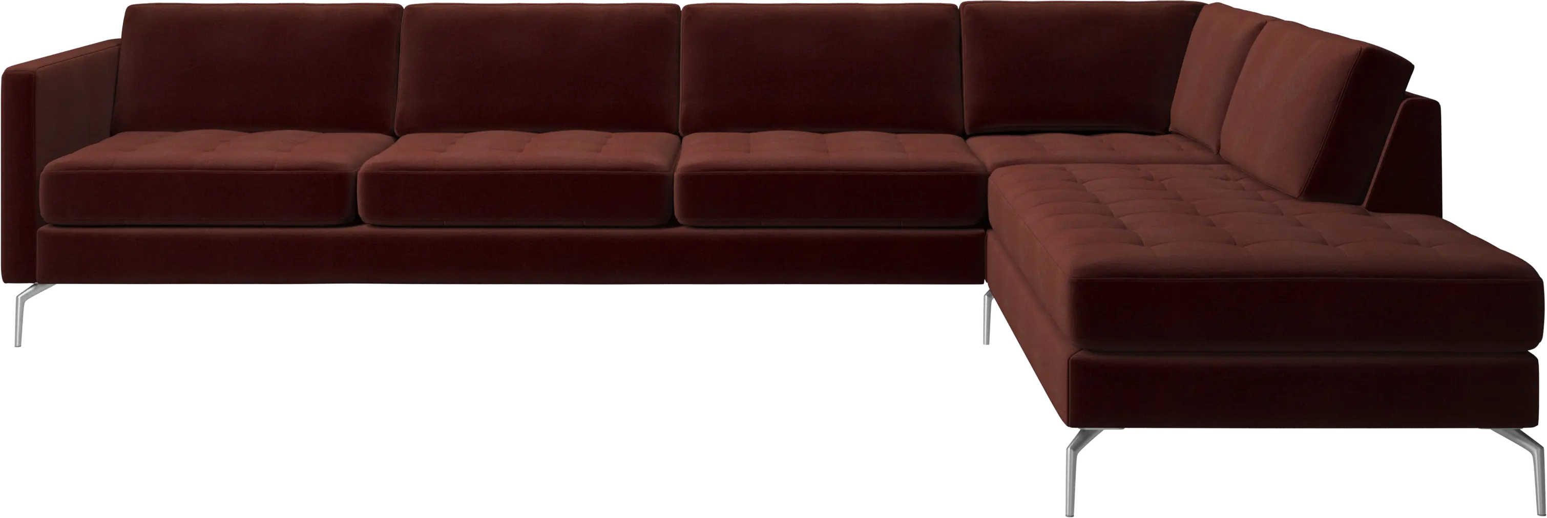 Osaka corner sofa with lounging unit, tufted seat