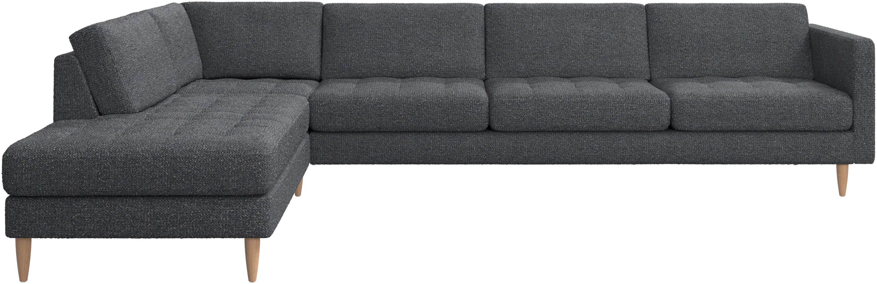 Canapé d'angle Osaka avec chaise longue, assise capitonnée