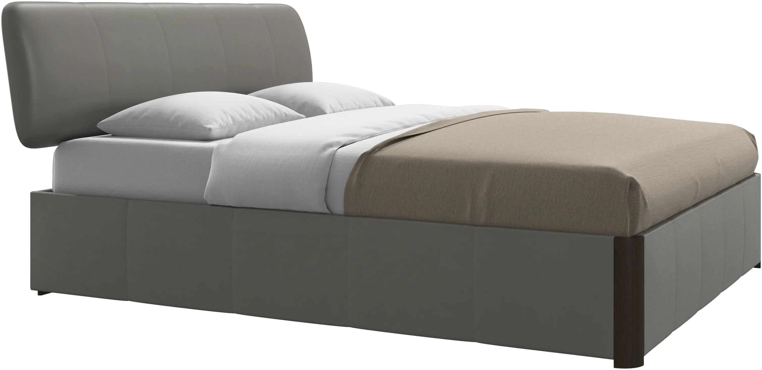 Element bed, bed-mounted headboard, with slats and storage solution, excl. mattress