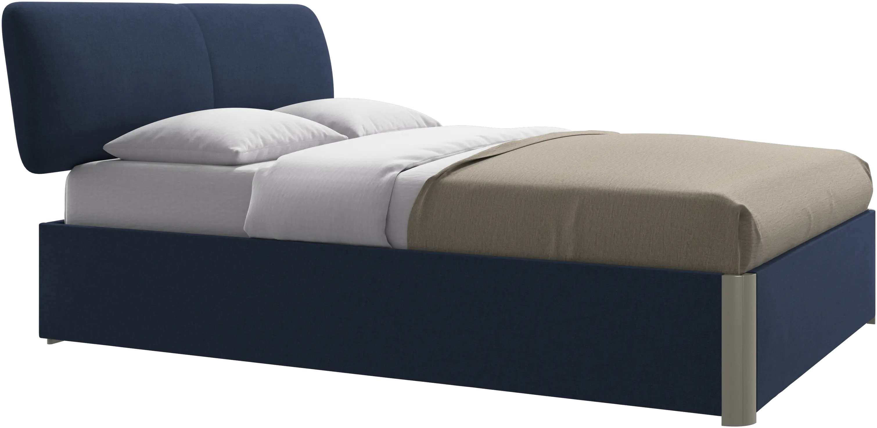 Element bed, bed-mounted headboard, with slats and storage solution, excl. mattress