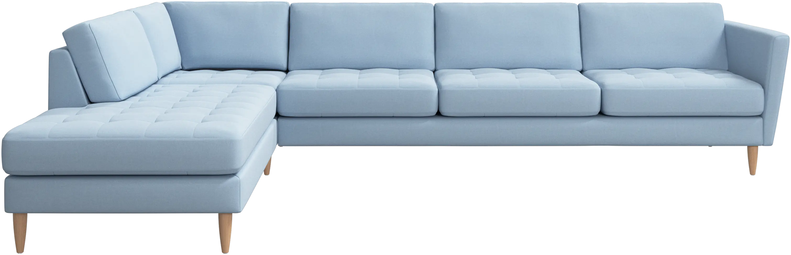 Osaka corner sofa with lounging unit, tufted seat