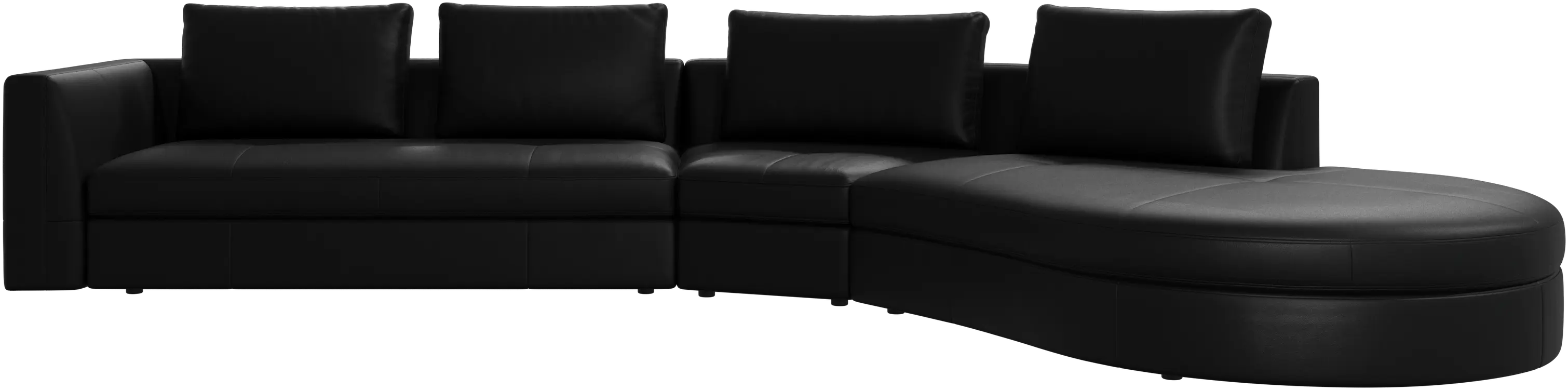 Bergamo sofa with round lounging unit,right