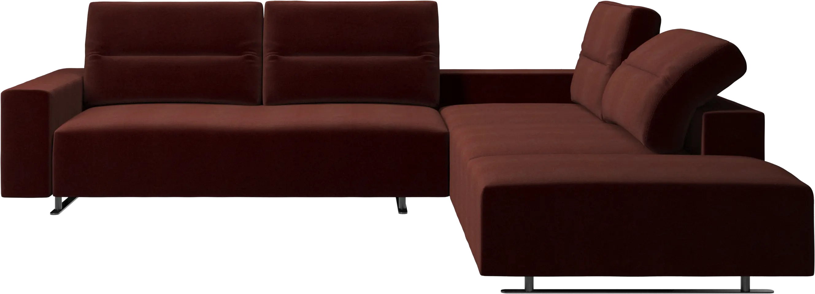 Hampton corner sofa with adjustable back and storage on left side