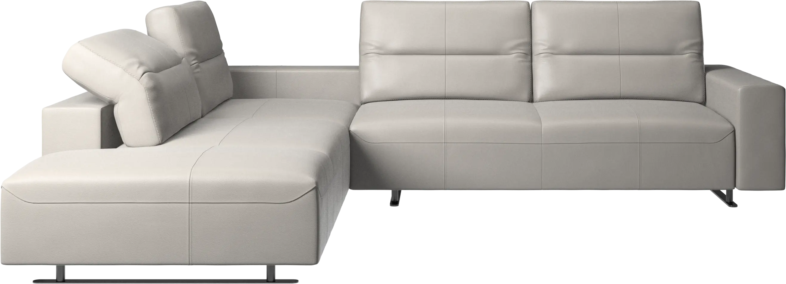 Hampton corner sofa with adjustable back and storage on right side