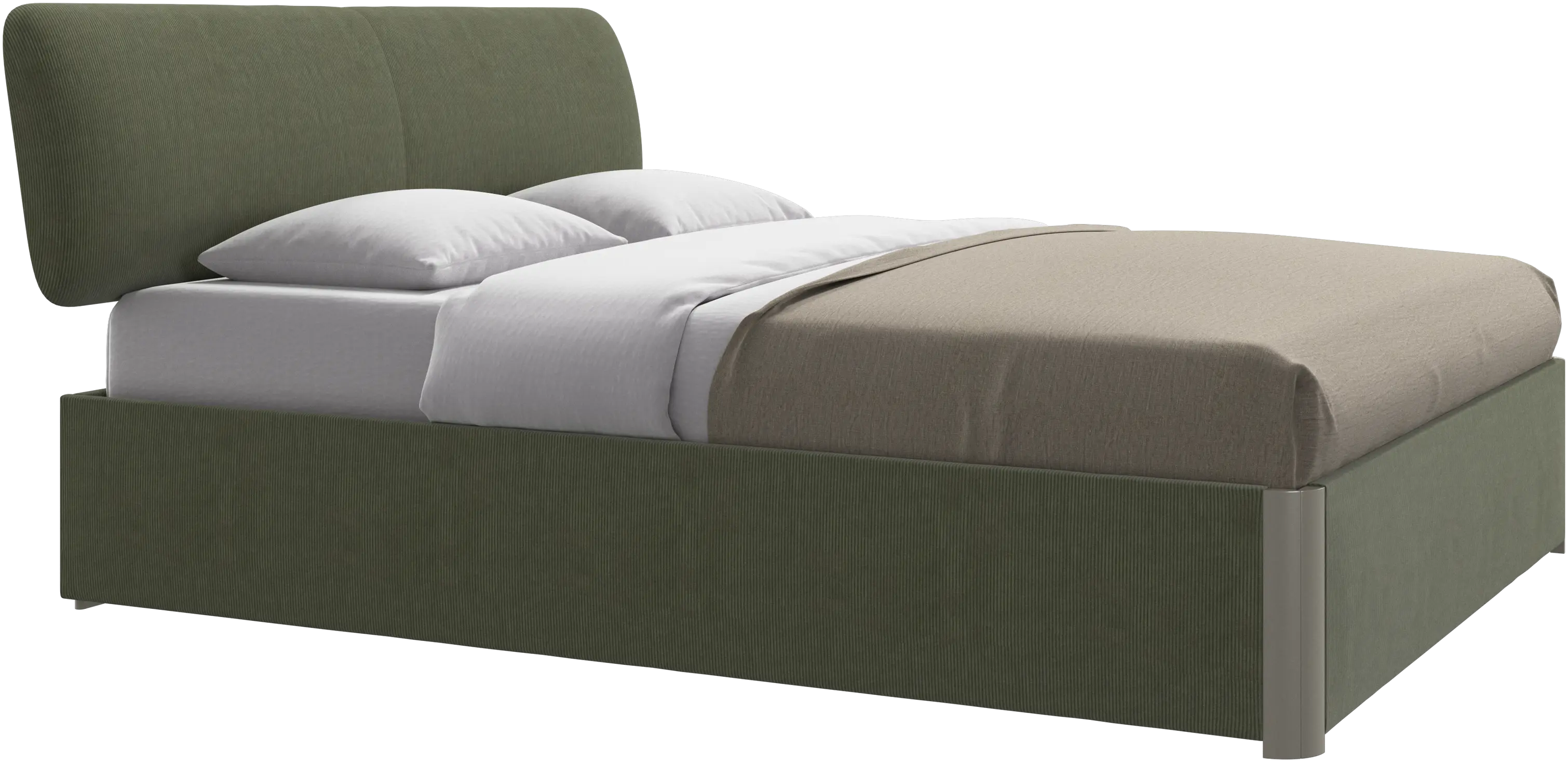 Element bed, bed-mounted headboard, with slats and storage solution, excl. mattress
