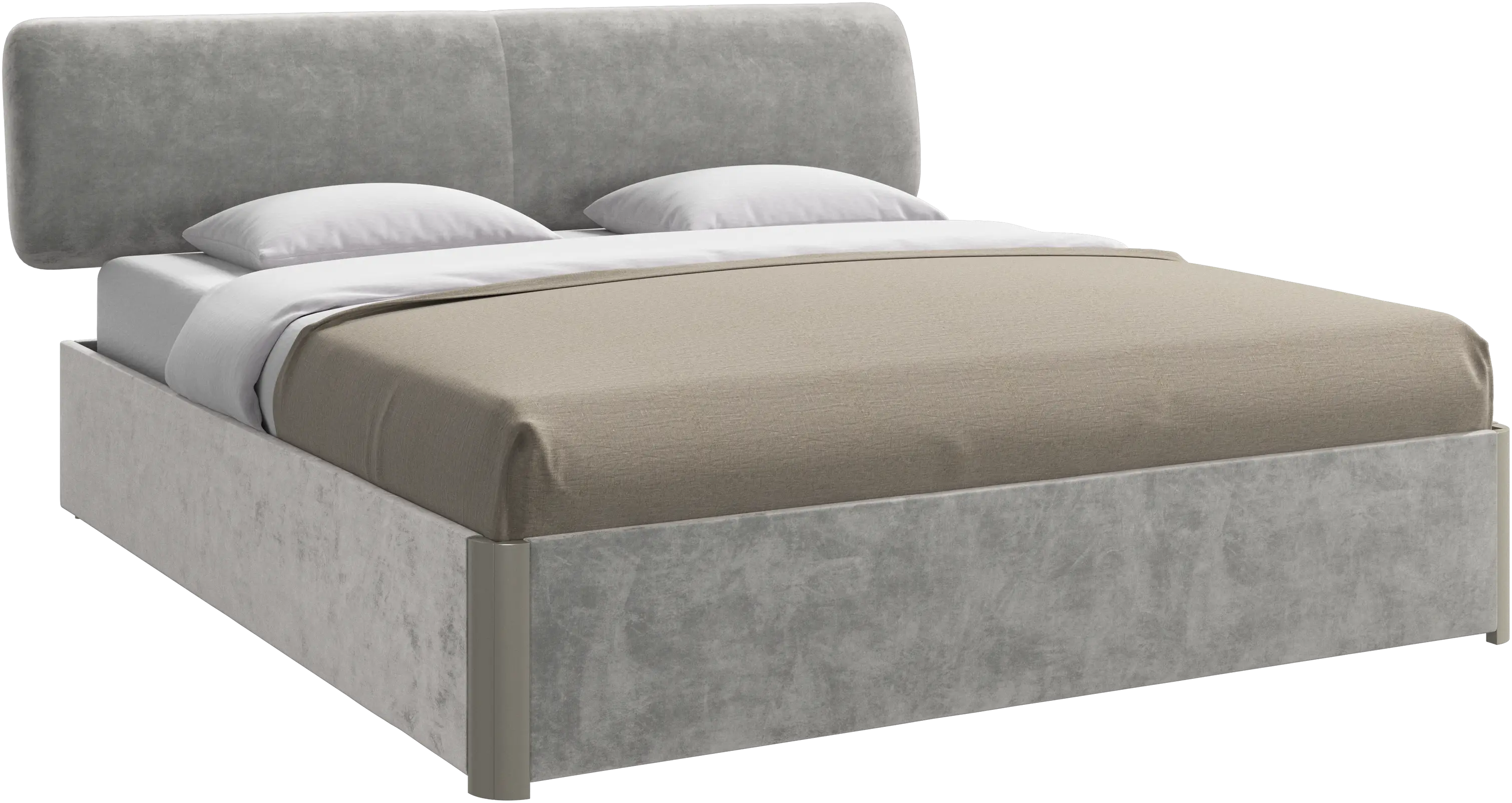 Element bed, bed-mounted headboard, with slats and storage solution, excl. mattress