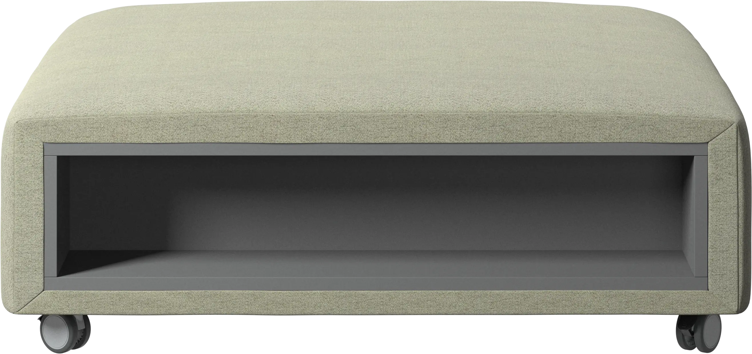 Hampton footstool on wheels with storage left and right sides