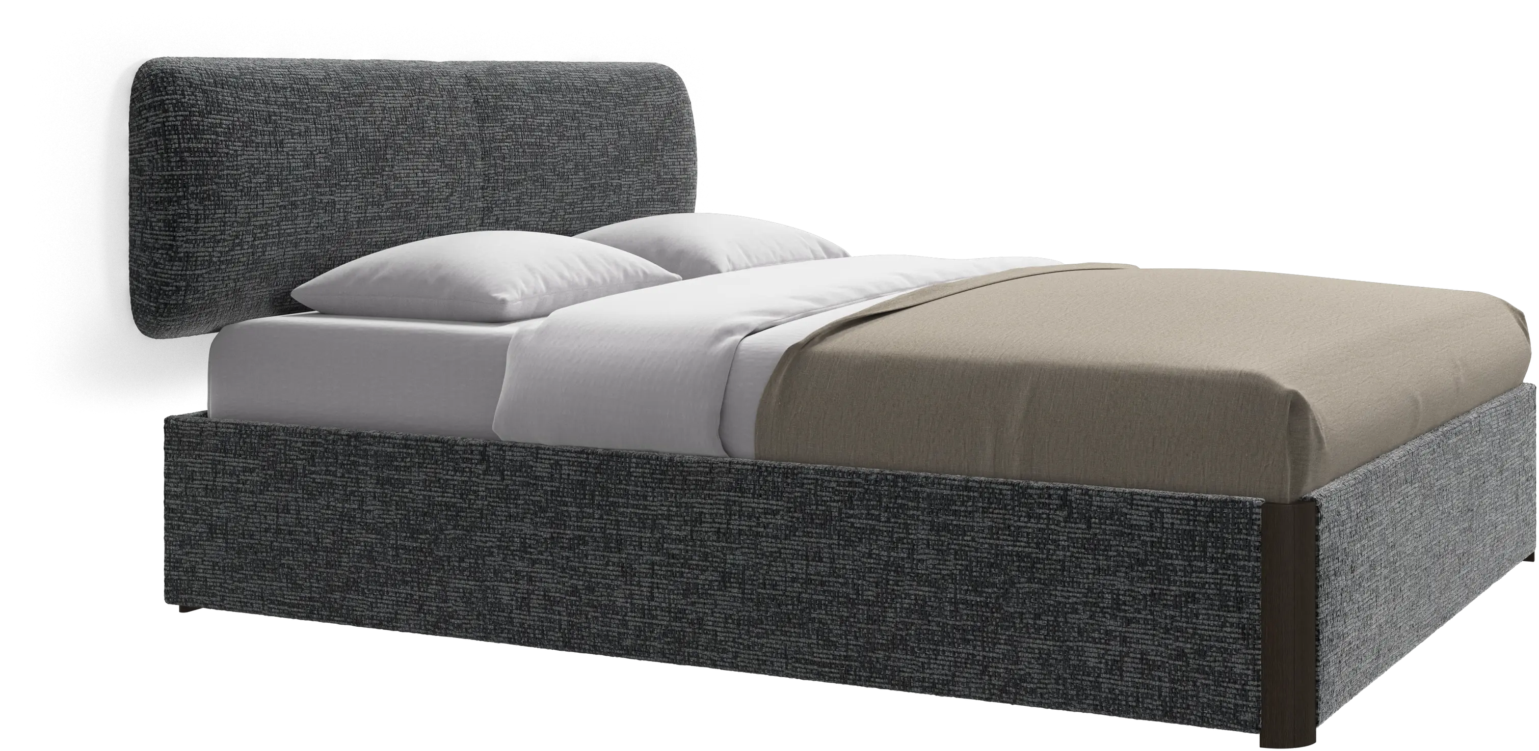 Element bed, wall-mounted headboard, with slats and storage solution, excl. mattress