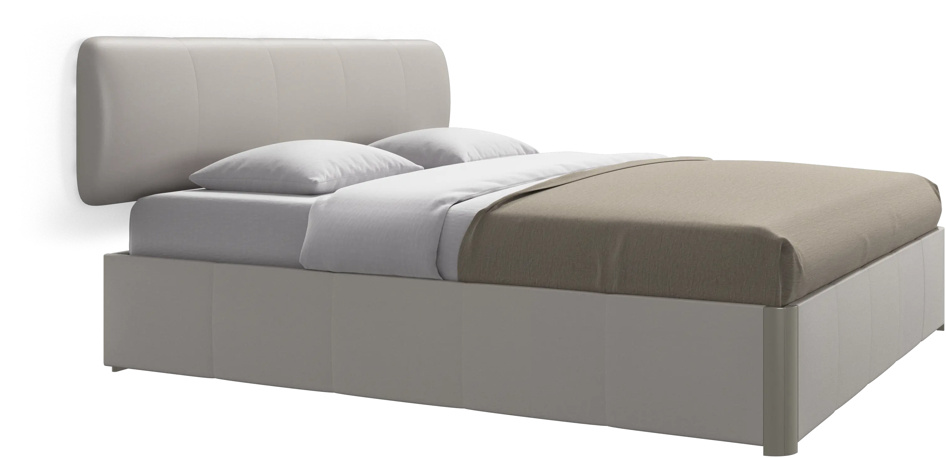 Element cama, cabecero montado en la pared, con láminas y solución de almacenamiento, excl. colchón