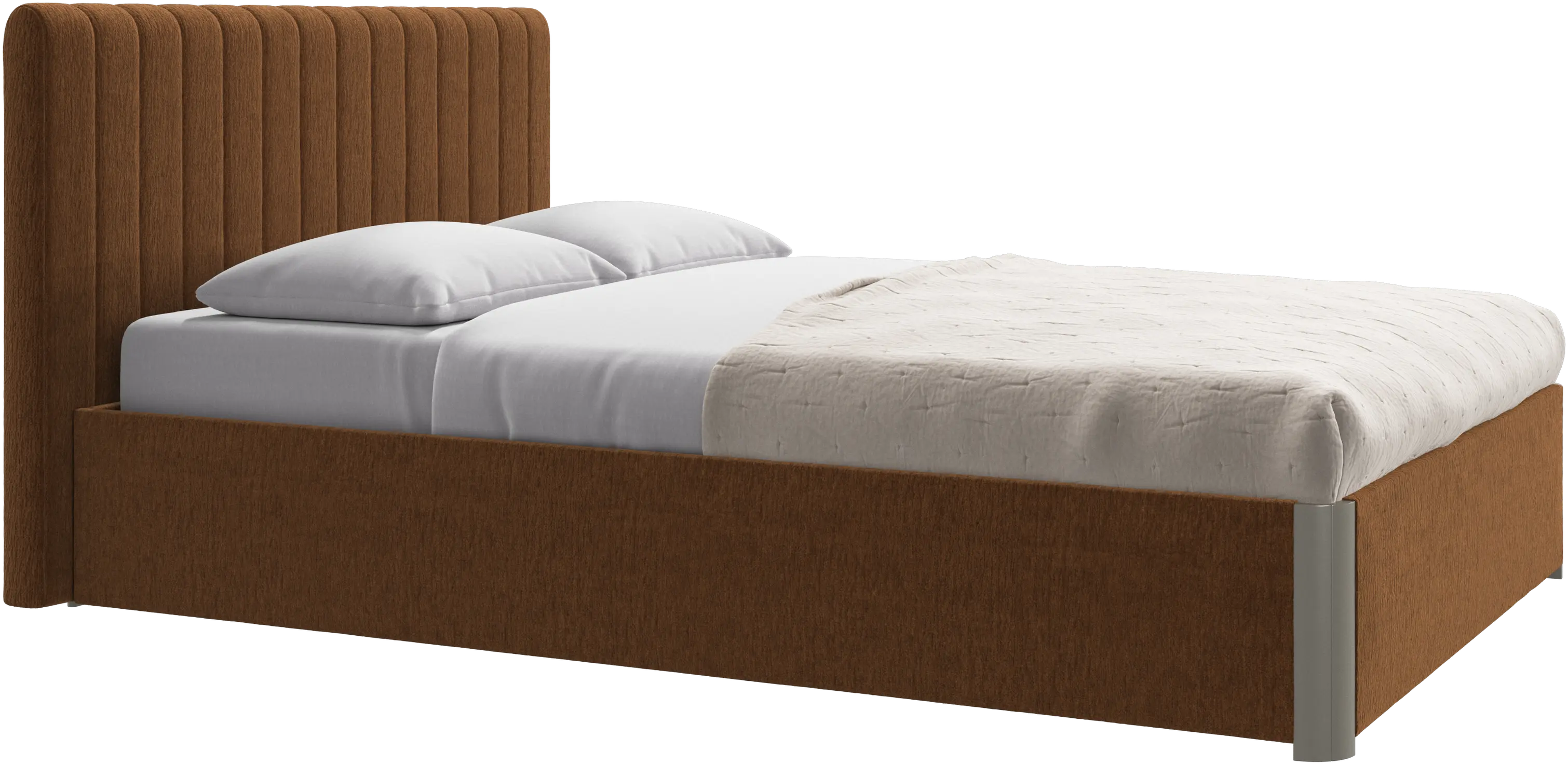 Element bed, bed-mounted headboard, with slats and storage solution, excl. mattress