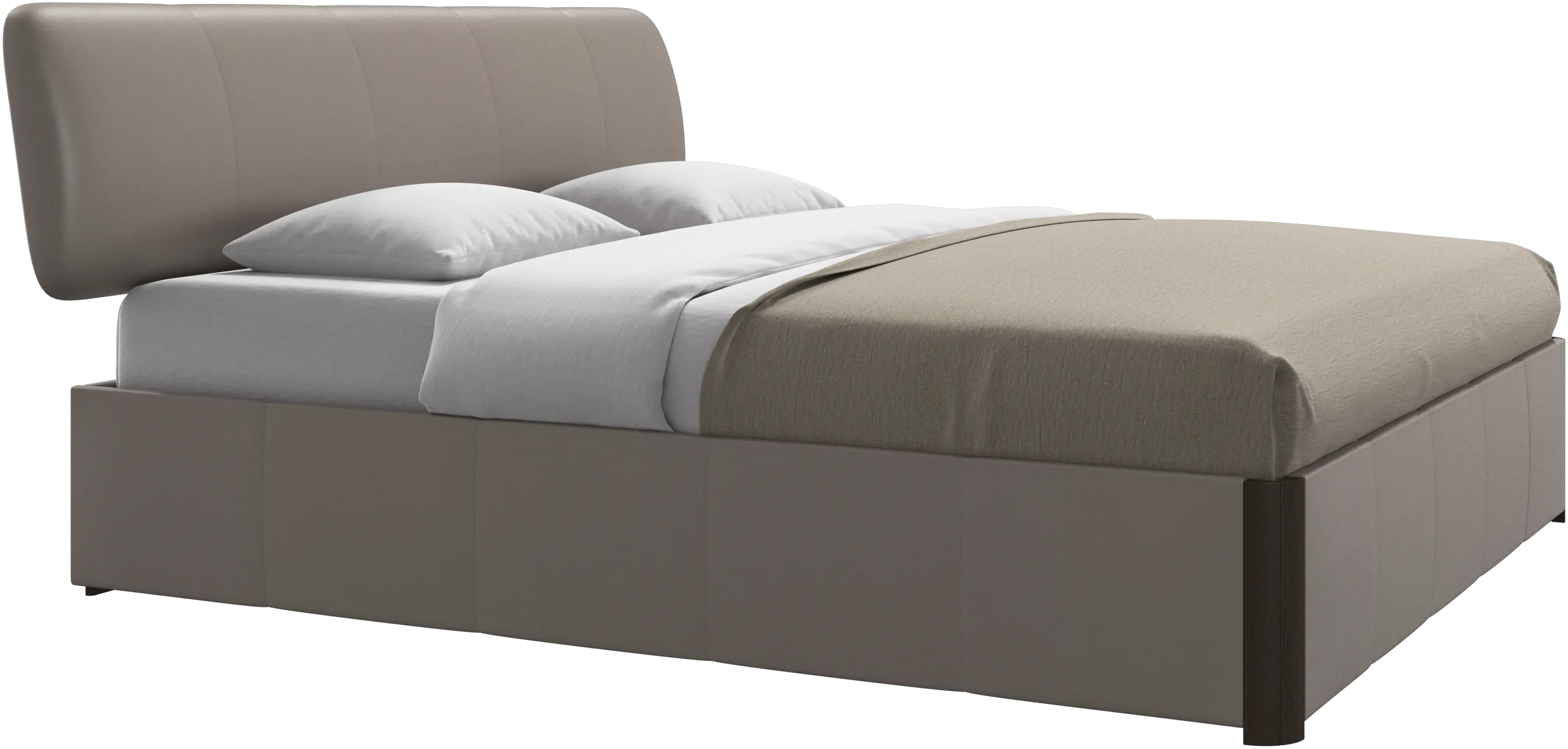 Element bed, bed-mounted headboard, with slats and storage solution, excl. mattress