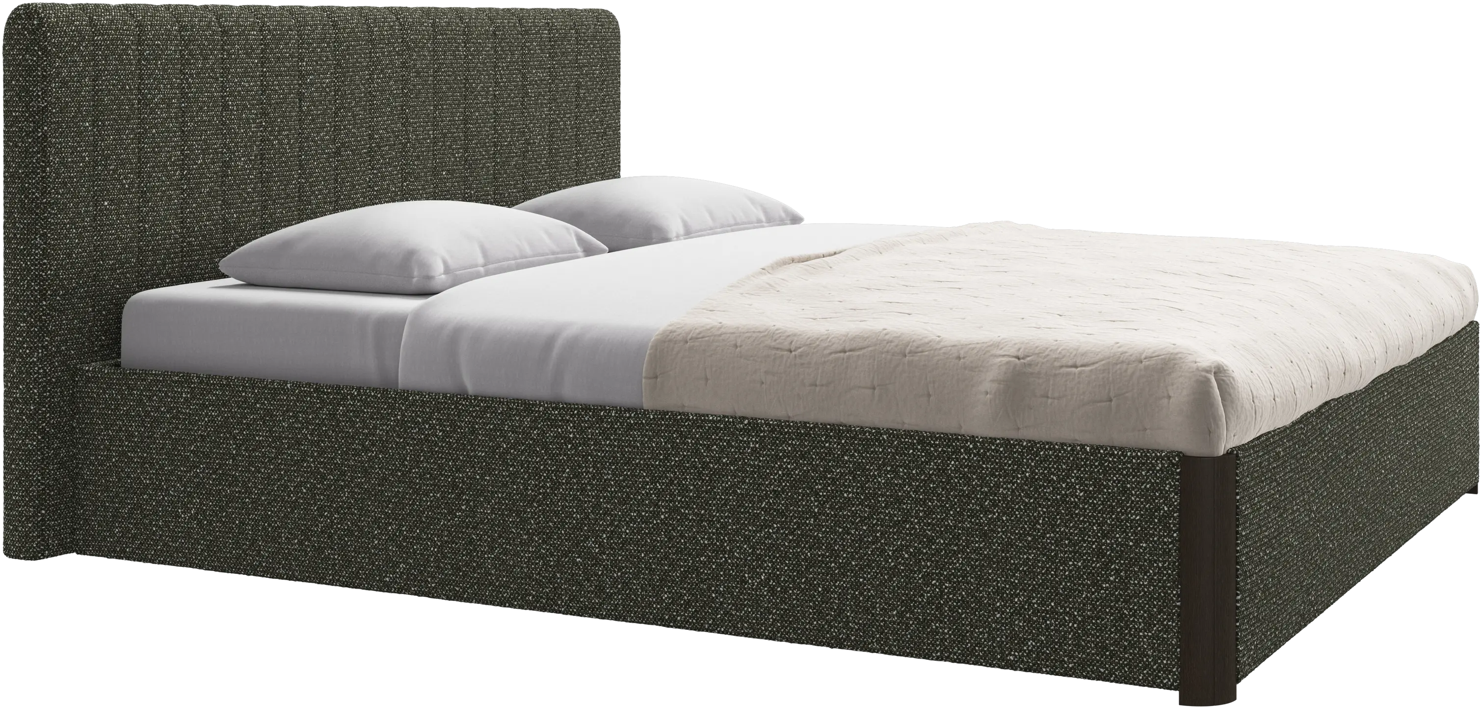 Element cama, cabecero montado en la cama, con láminas y solución de almacenamiento, excl. colchón
