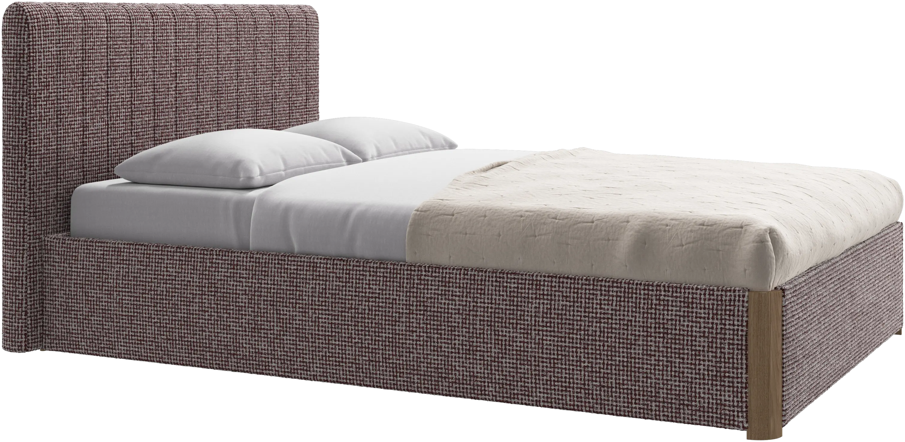 Element bed, bed-mounted headboard, with slats and storage solution, excl. mattress