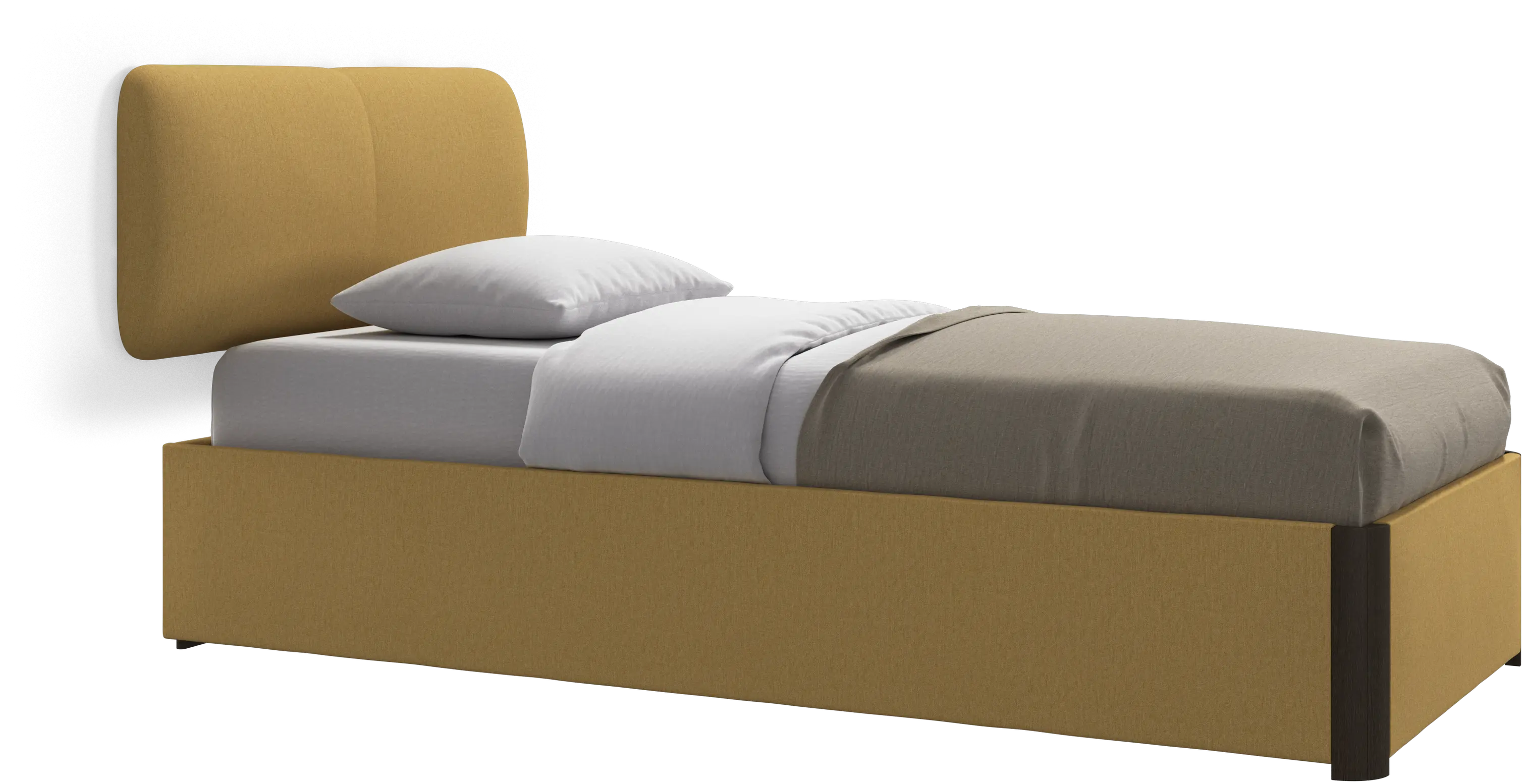 Element bed, wall-mounted headboard, with slats and storage solution, excl. mattress