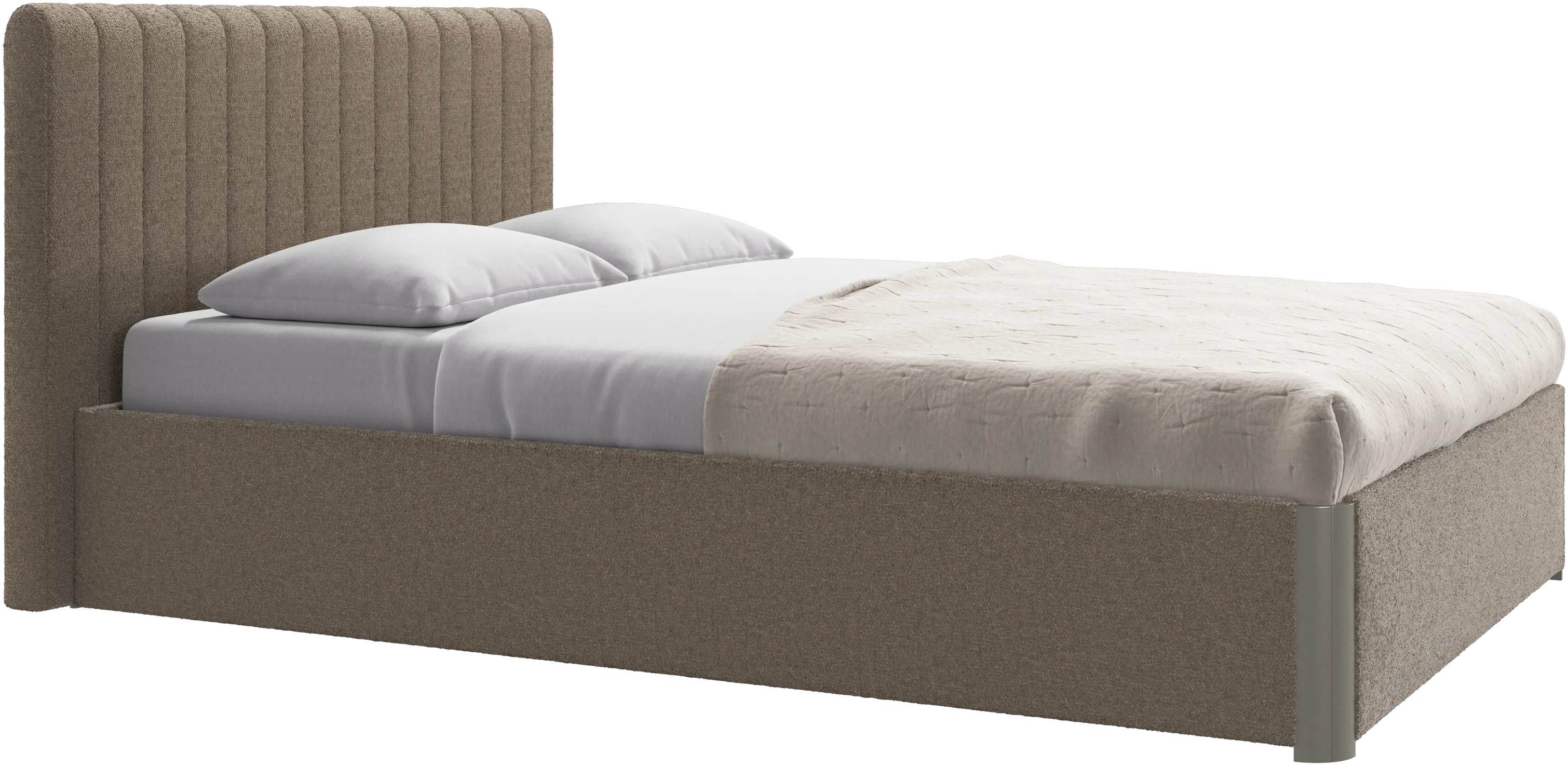 Element bed, bed-mounted headboard, with slats and storage solution, excl. mattress