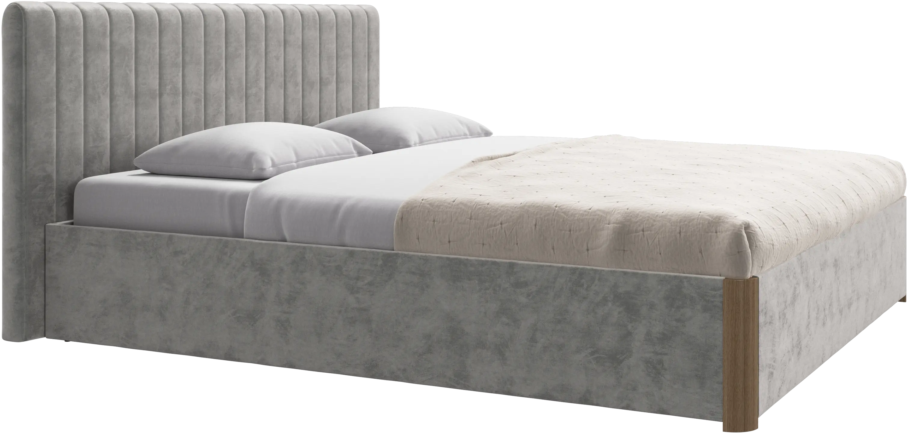 Element bed, bed-mounted headboard, with slats and storage solution, excl. mattress
