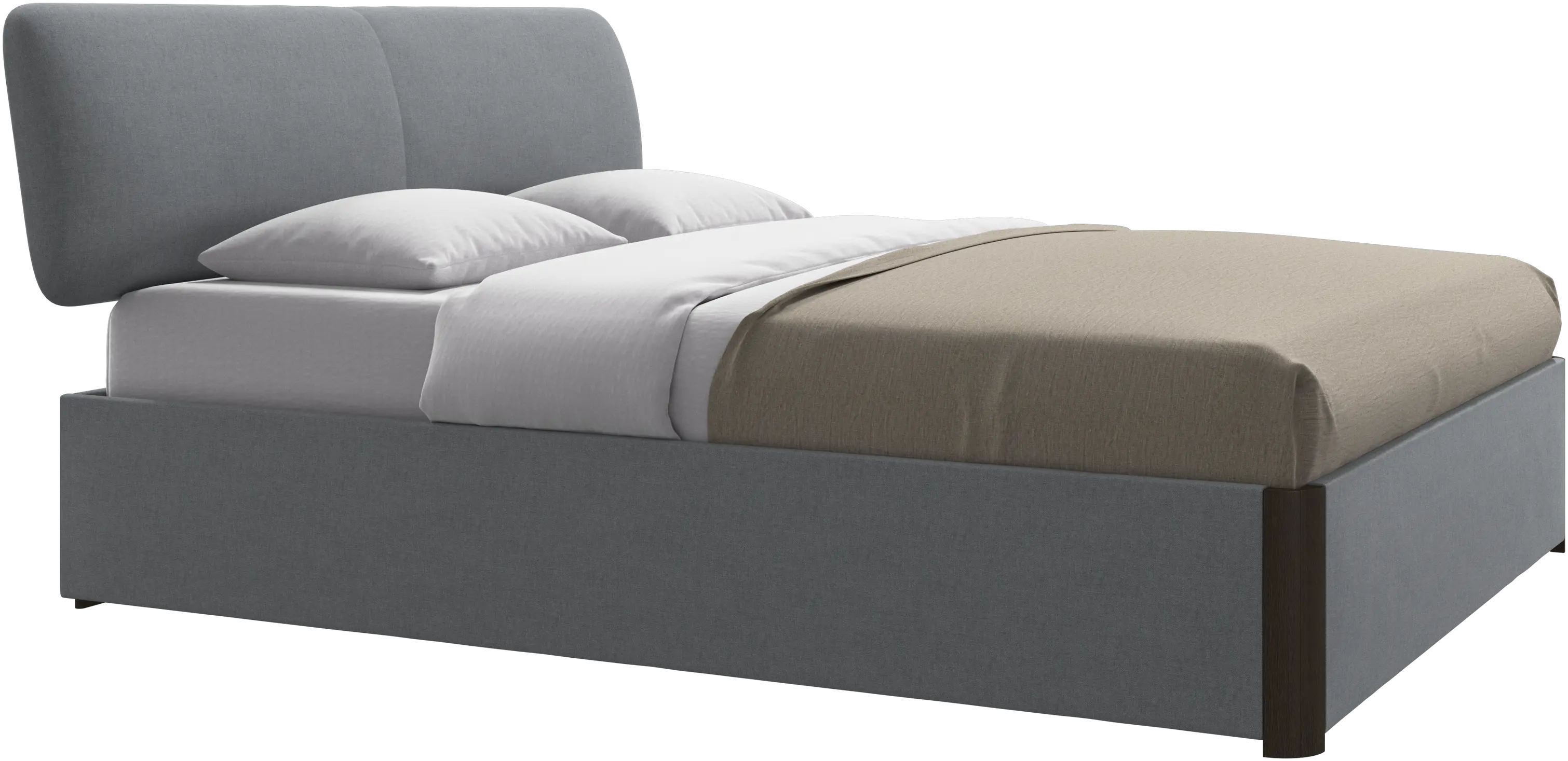 Element bed, bed-mounted headboard, with slats and storage solution, excl. mattress