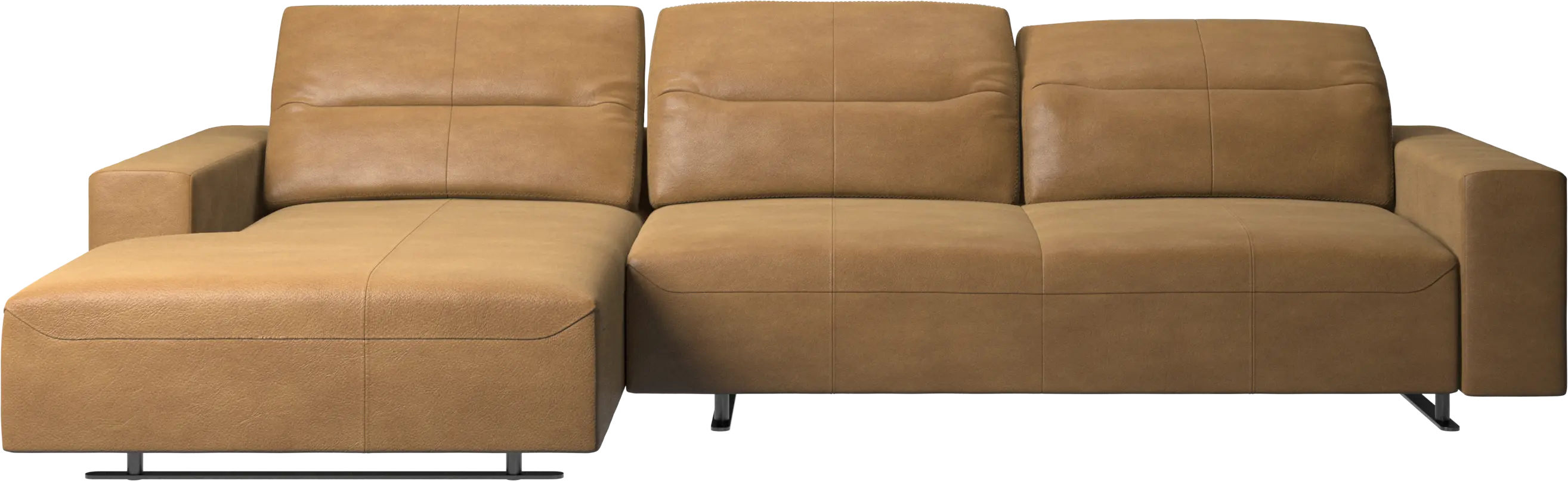 Hampton sofa with adjustable back, resting unit and storage left side