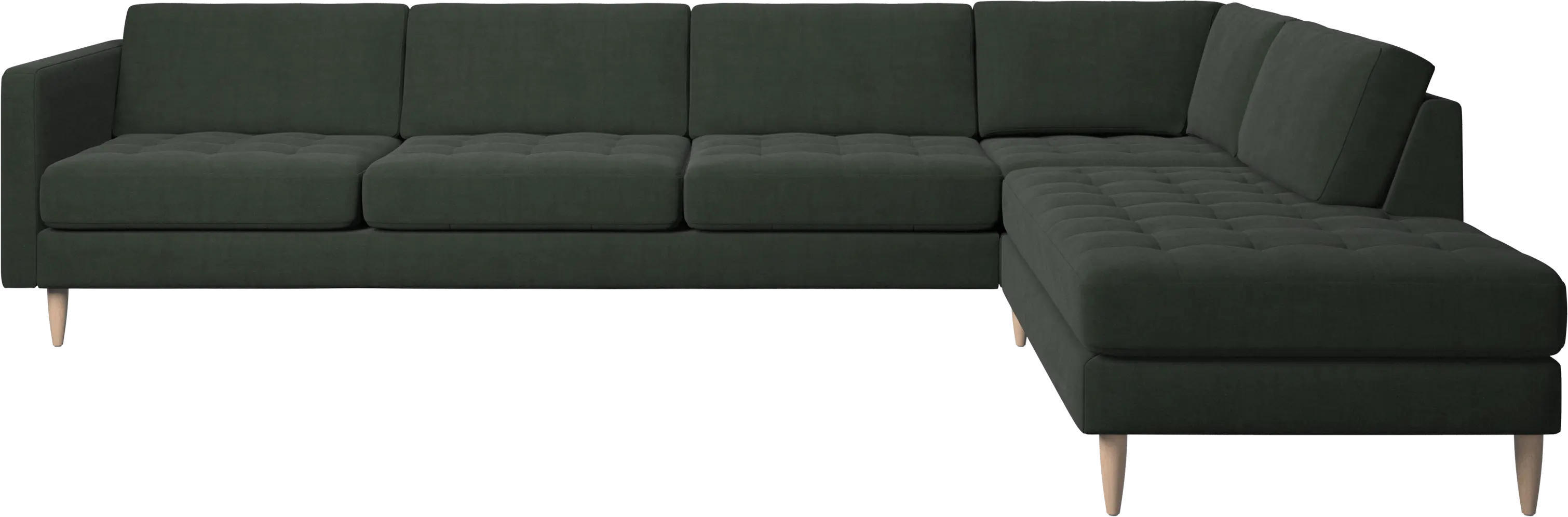 Osaka corner sofa with lounging unit, tufted seat