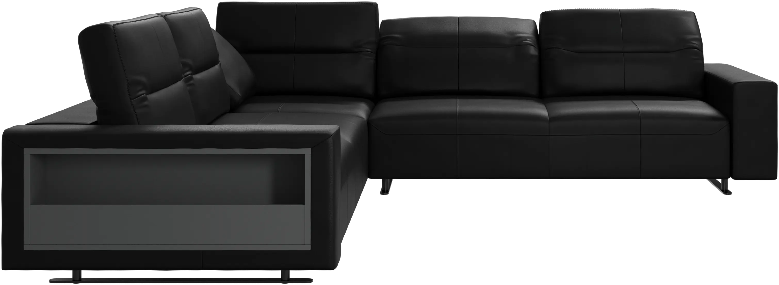 Hampton コーナーソファ アジャスタブルバック&収納付き