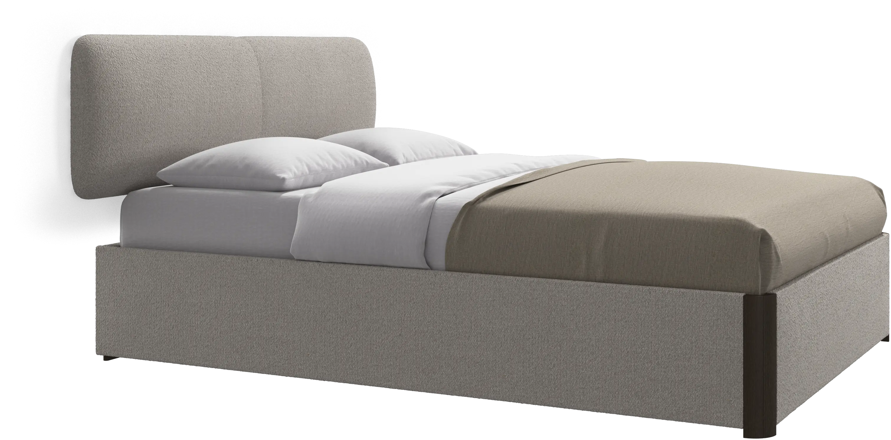 Element bed, wall-mounted headboard, with slats and storage solution, excl. mattress