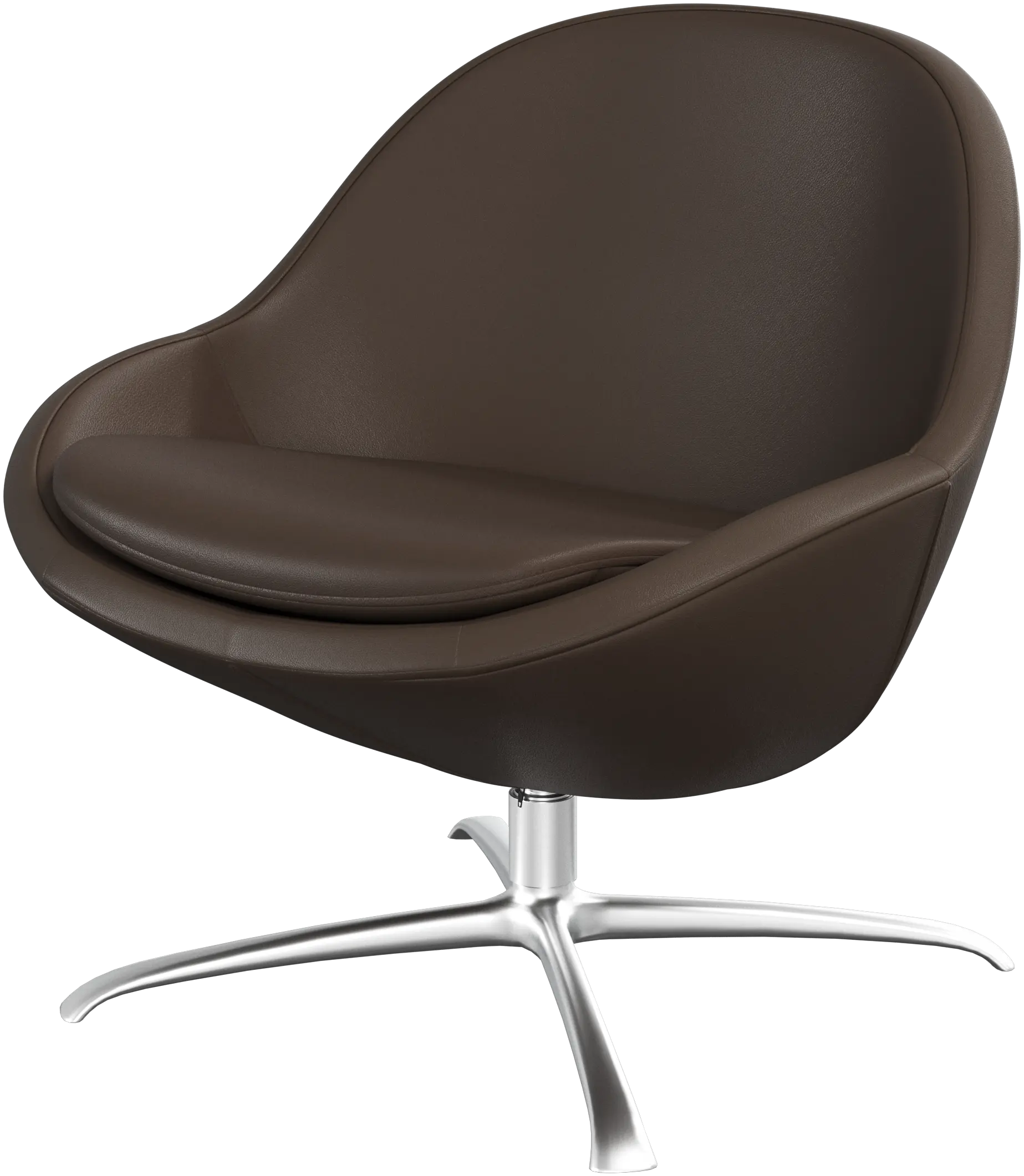 Armchairs Veneto armchair with swivel function - Stone Nordic Grain leather