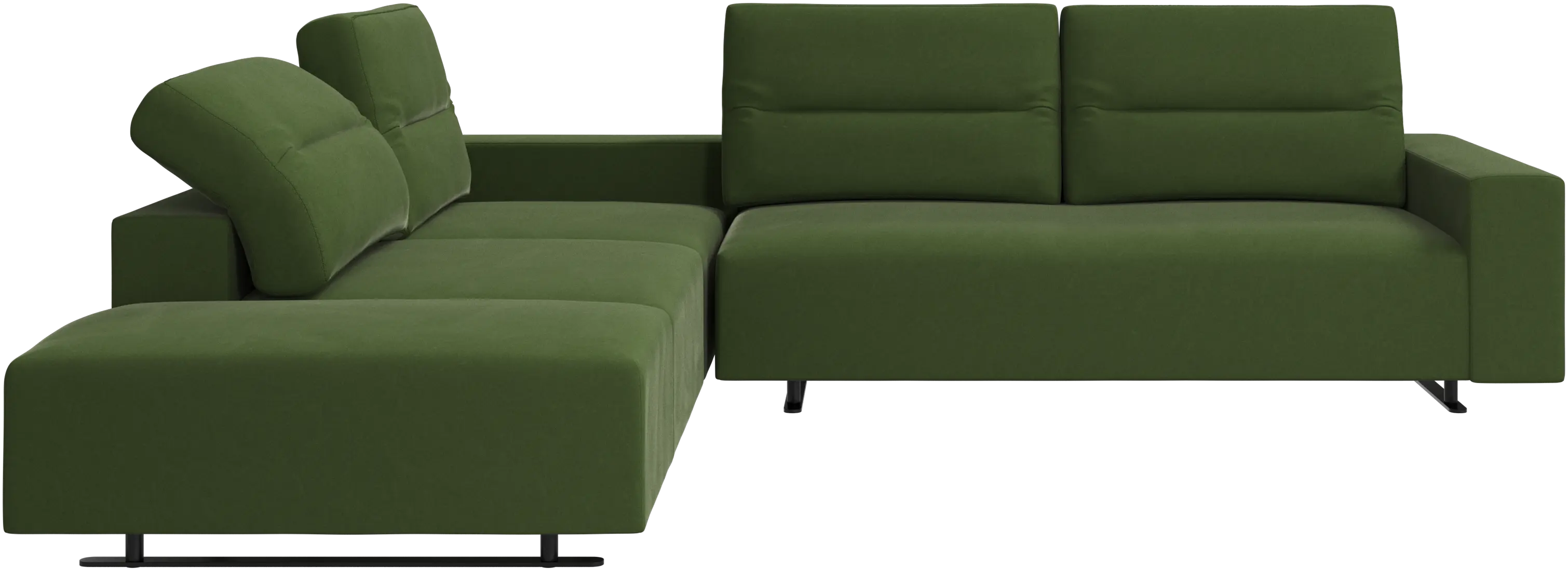Hampton corner sofa with adjustable back and lounging unit