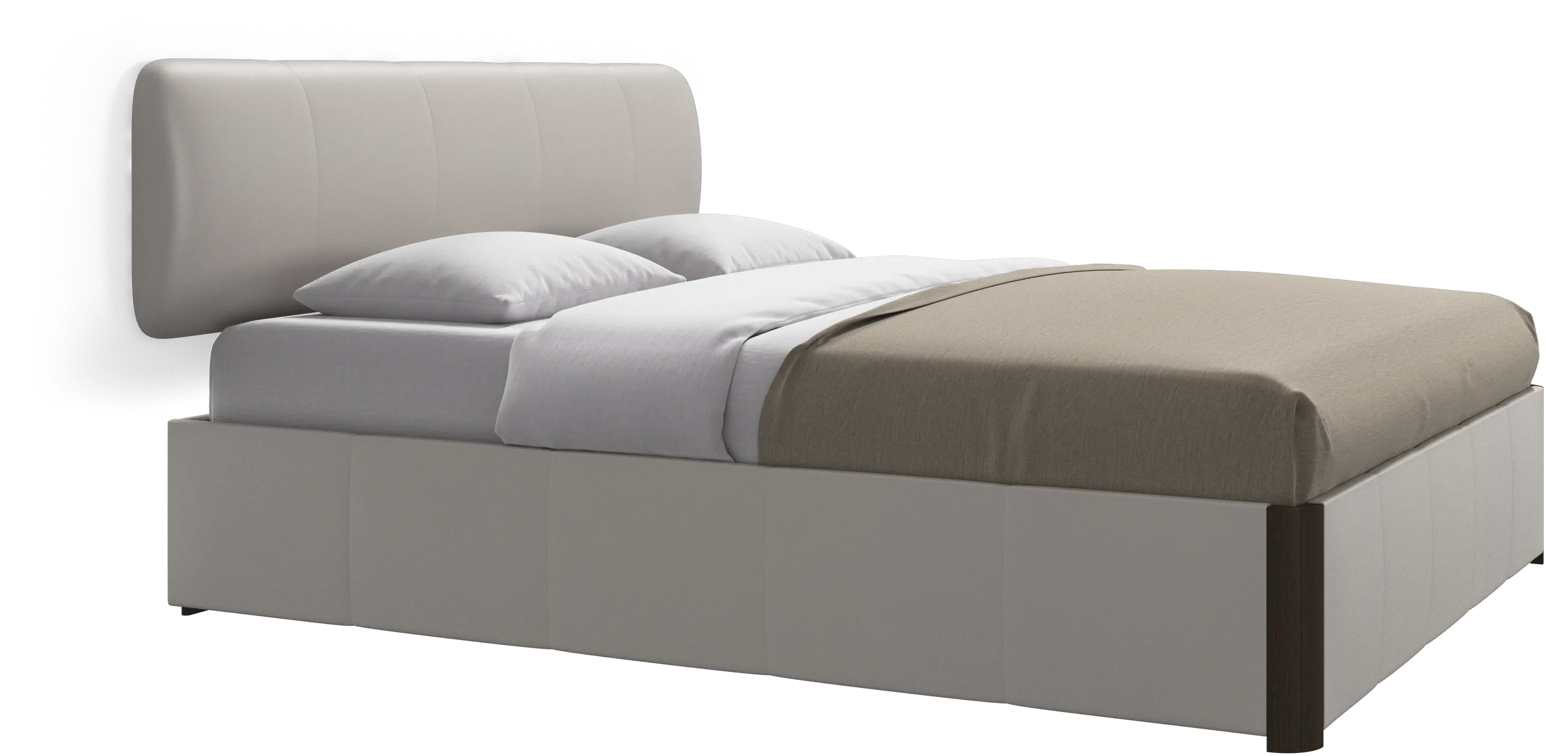 Element bed, wall-mounted headboard, with slats and storage solution, excl. mattress