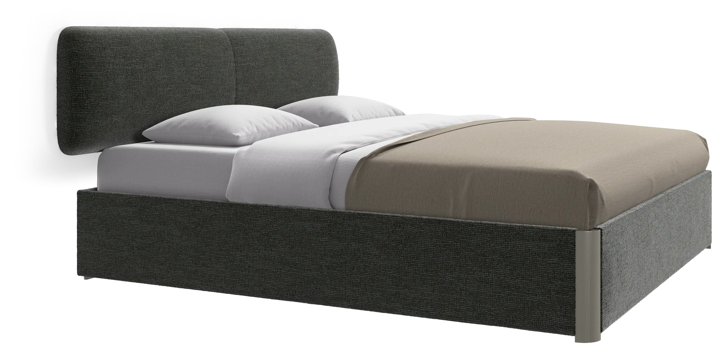 Element cama, cabecero montado en la pared, con láminas y solución de almacenamiento, excl. colchón